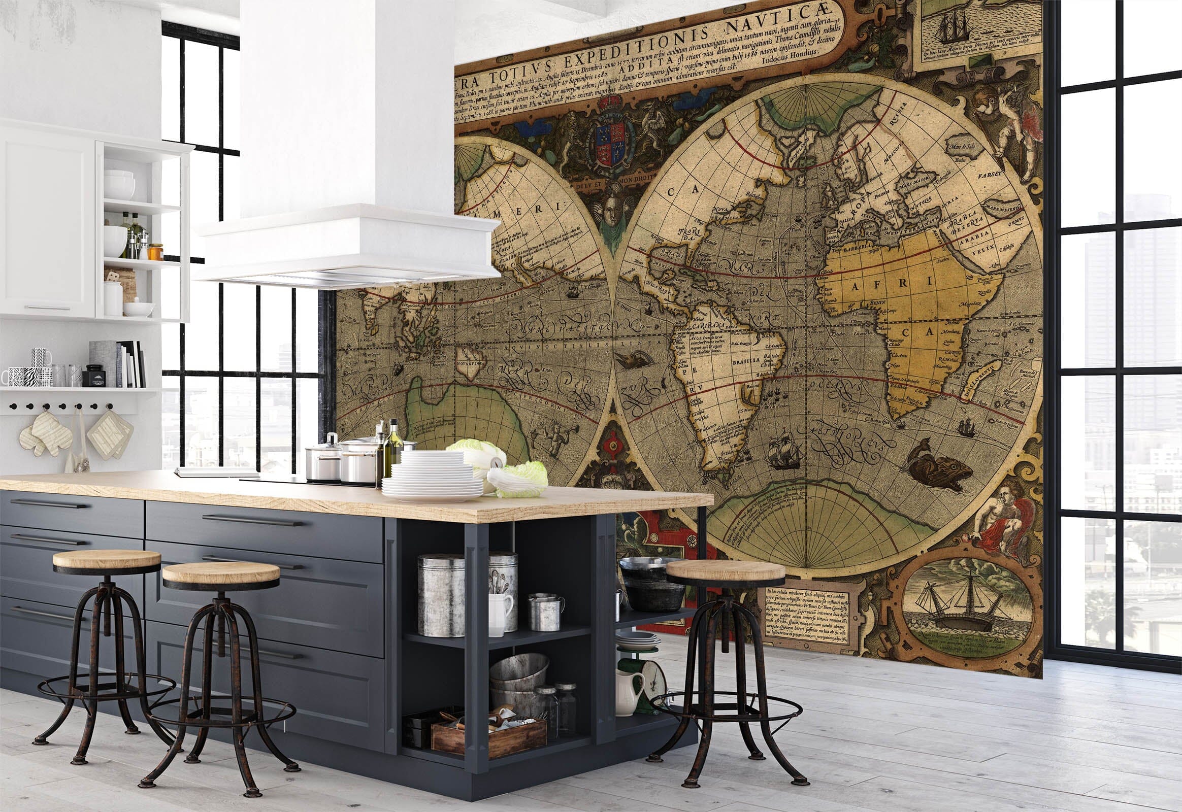 3D Around Earth 2022 World Map Wall Murals Wallpaper AJ Wallpaper 2
