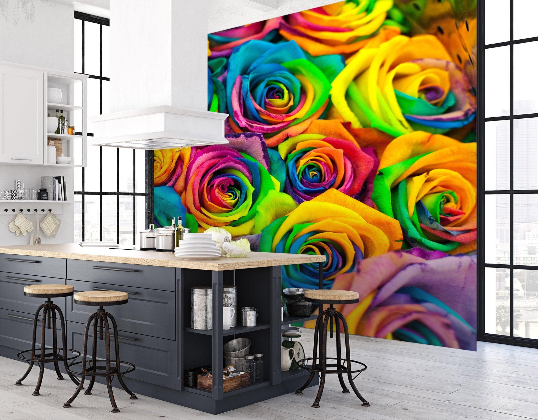3D Colored Rose 142 Wall Murals Wallpaper AJ Wallpaper 2