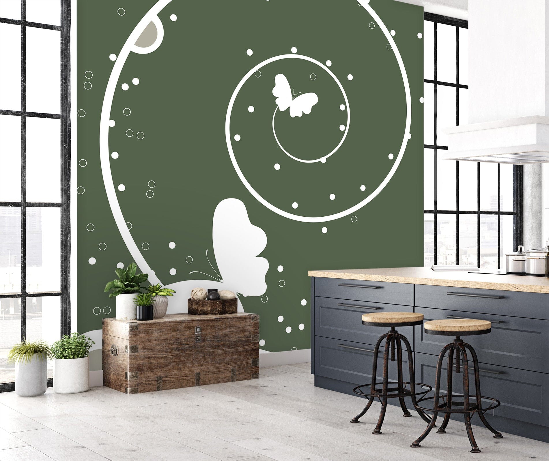 3D White Butterfly 1004 Wall Murals Wallpaper AJ Wallpaper 2