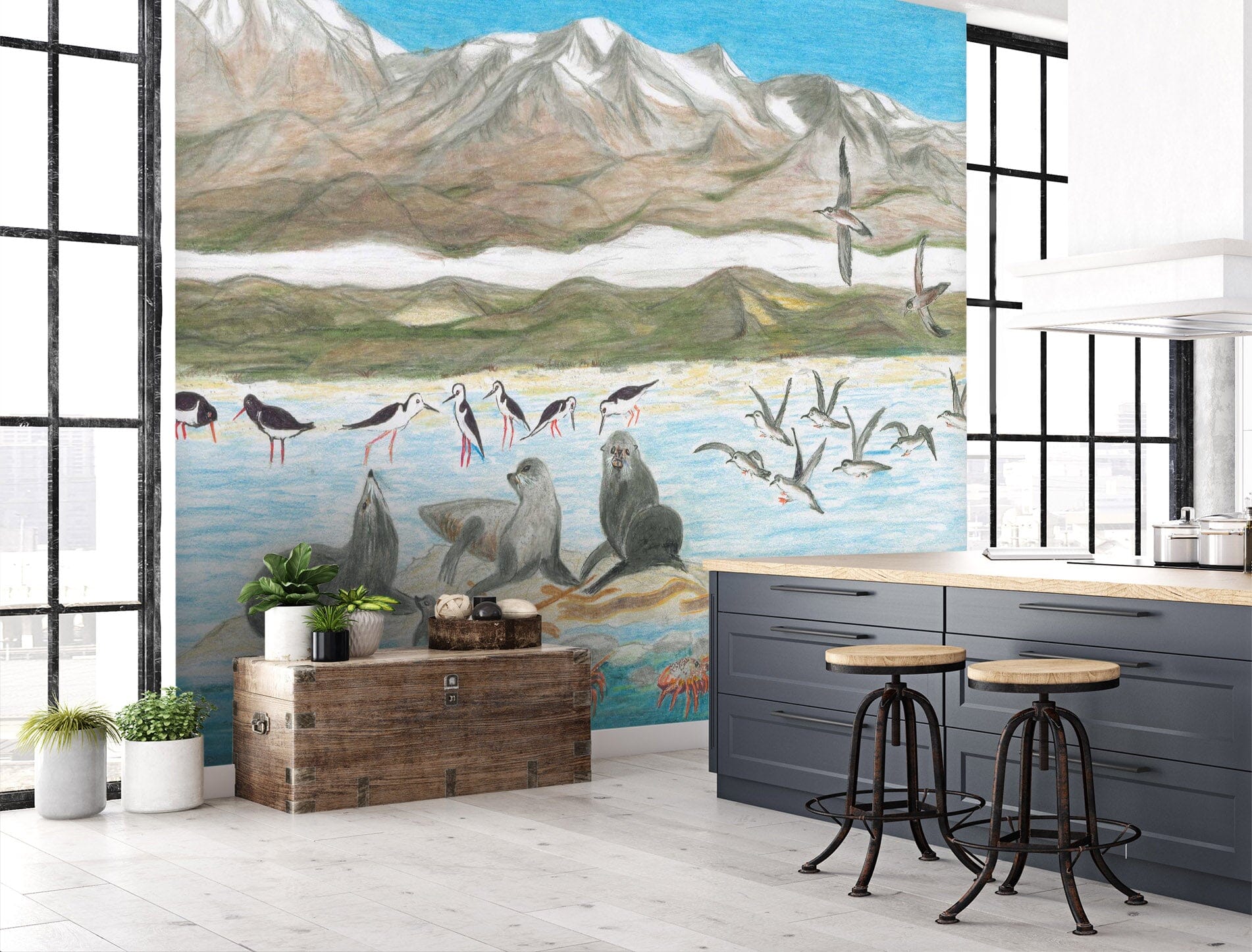 3D Sea lion Playing 1406 Michael Sewell Wall Mural Wall Murals Wallpaper AJ Wallpaper 2