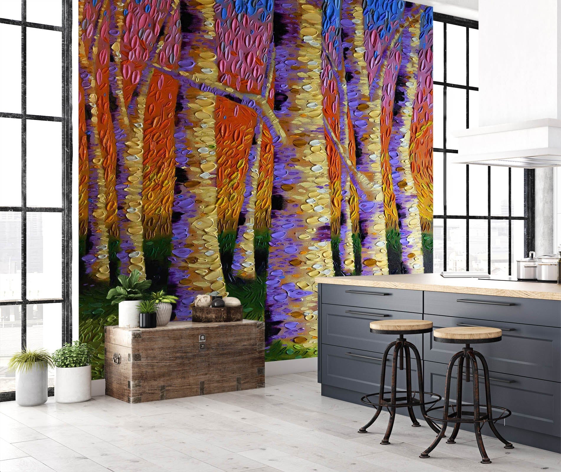 3D Colored Trunk 1413 Dena Tollefson Wall Mural Wall Murals Wallpaper AJ Wallpaper 2