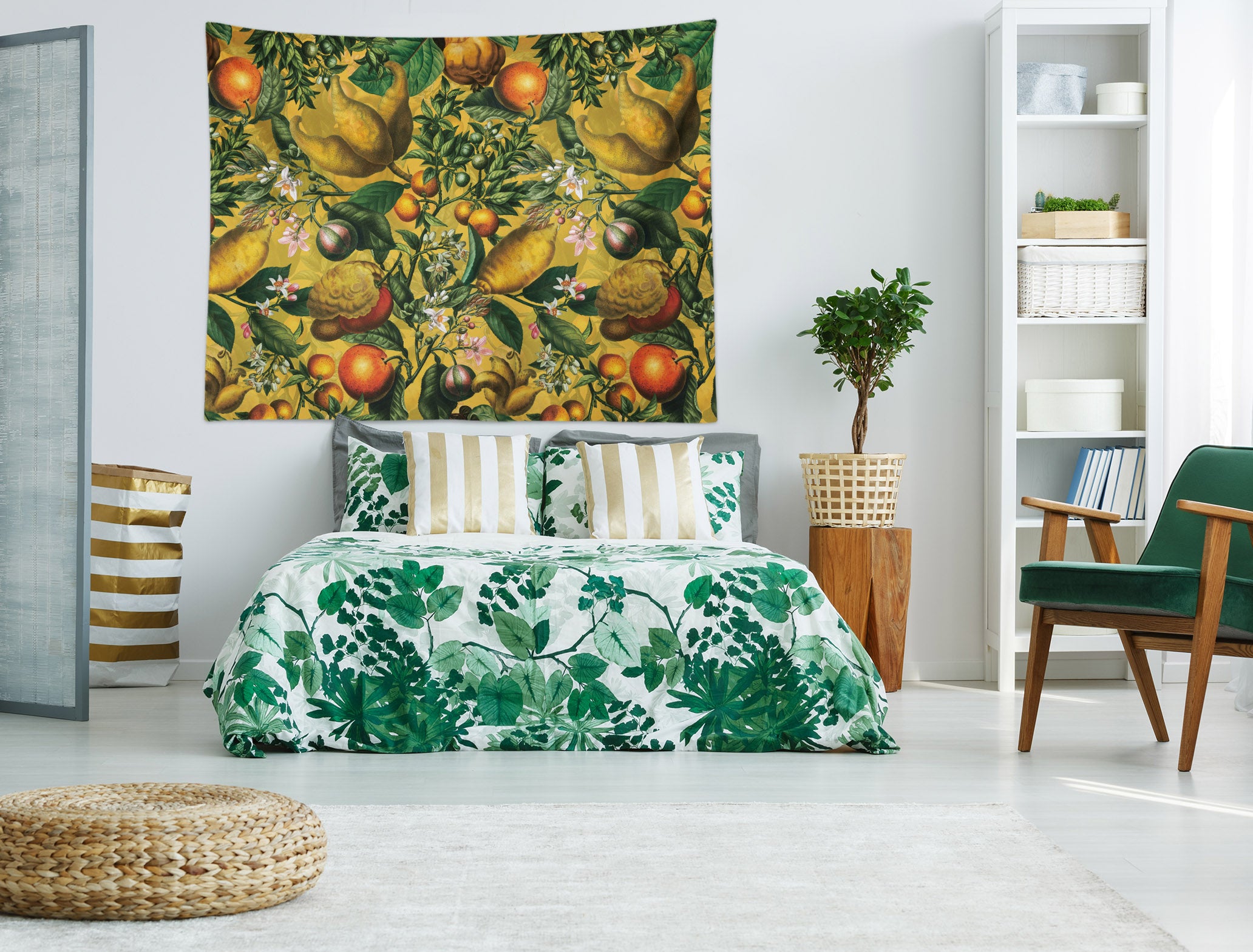 3D Orange Leaves 5364 Uta Naumann Tapestry Hanging Cloth Hang