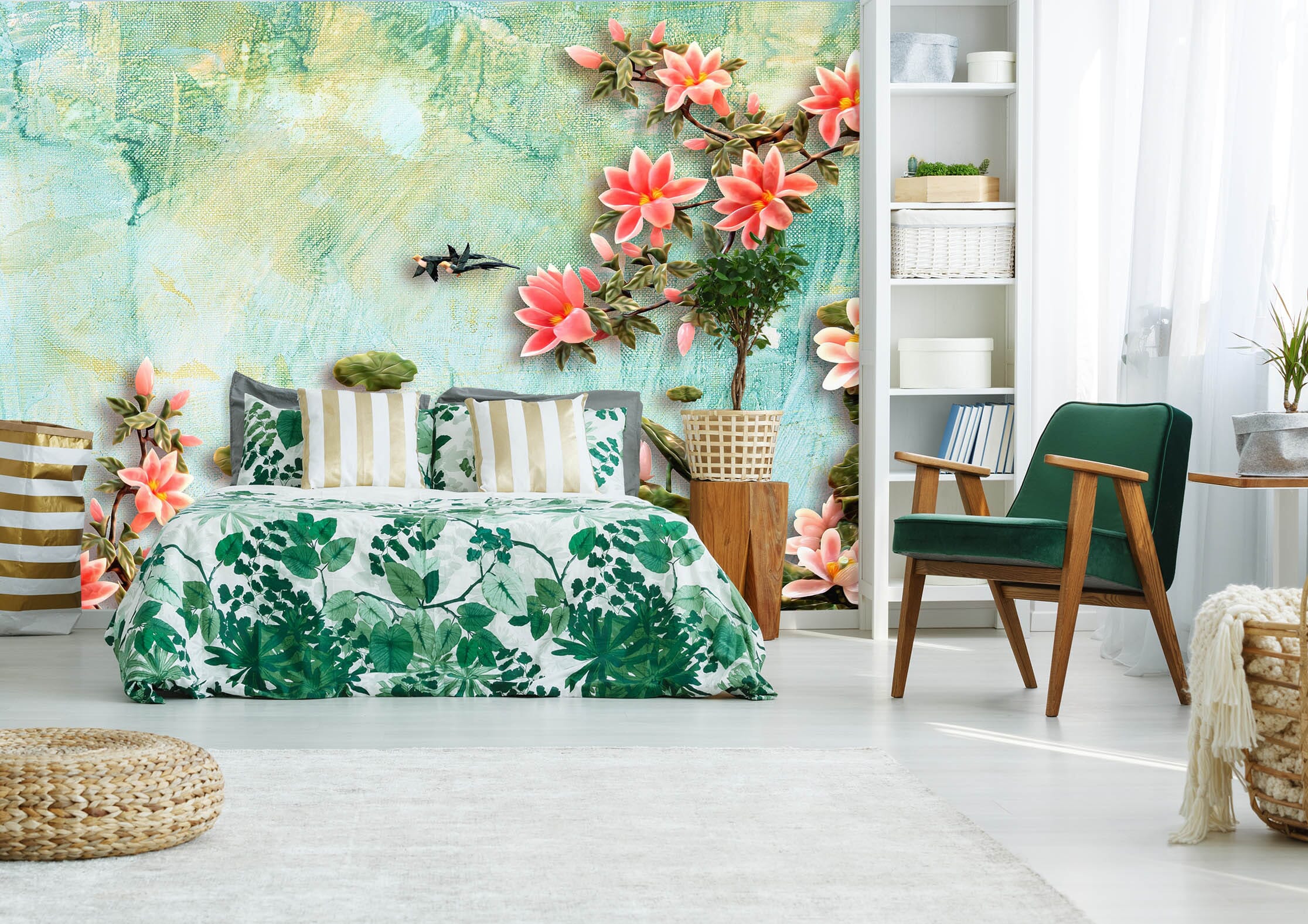 3D Safflower 1634 Wall Murals Wallpaper AJ Wallpaper 2