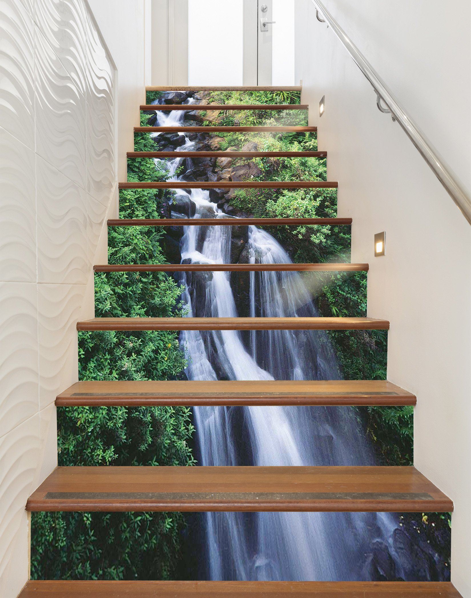 3D Pretty Creek 1609 Stair Risers Wallpaper AJ Wallpaper