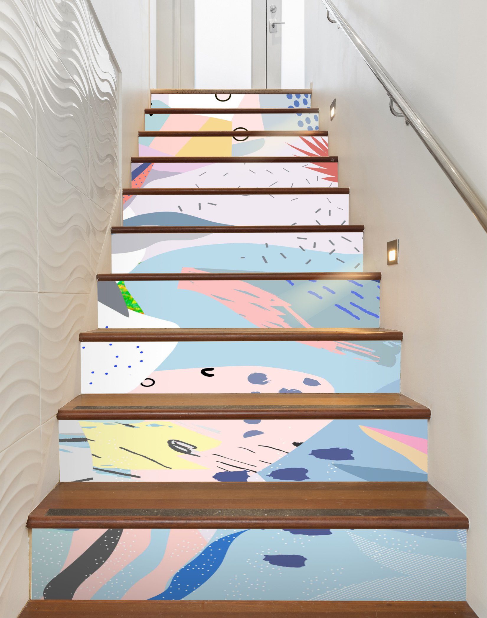 3D Fresh Patterns 3912 Stair Risers Wallpaper AJ Wallpaper