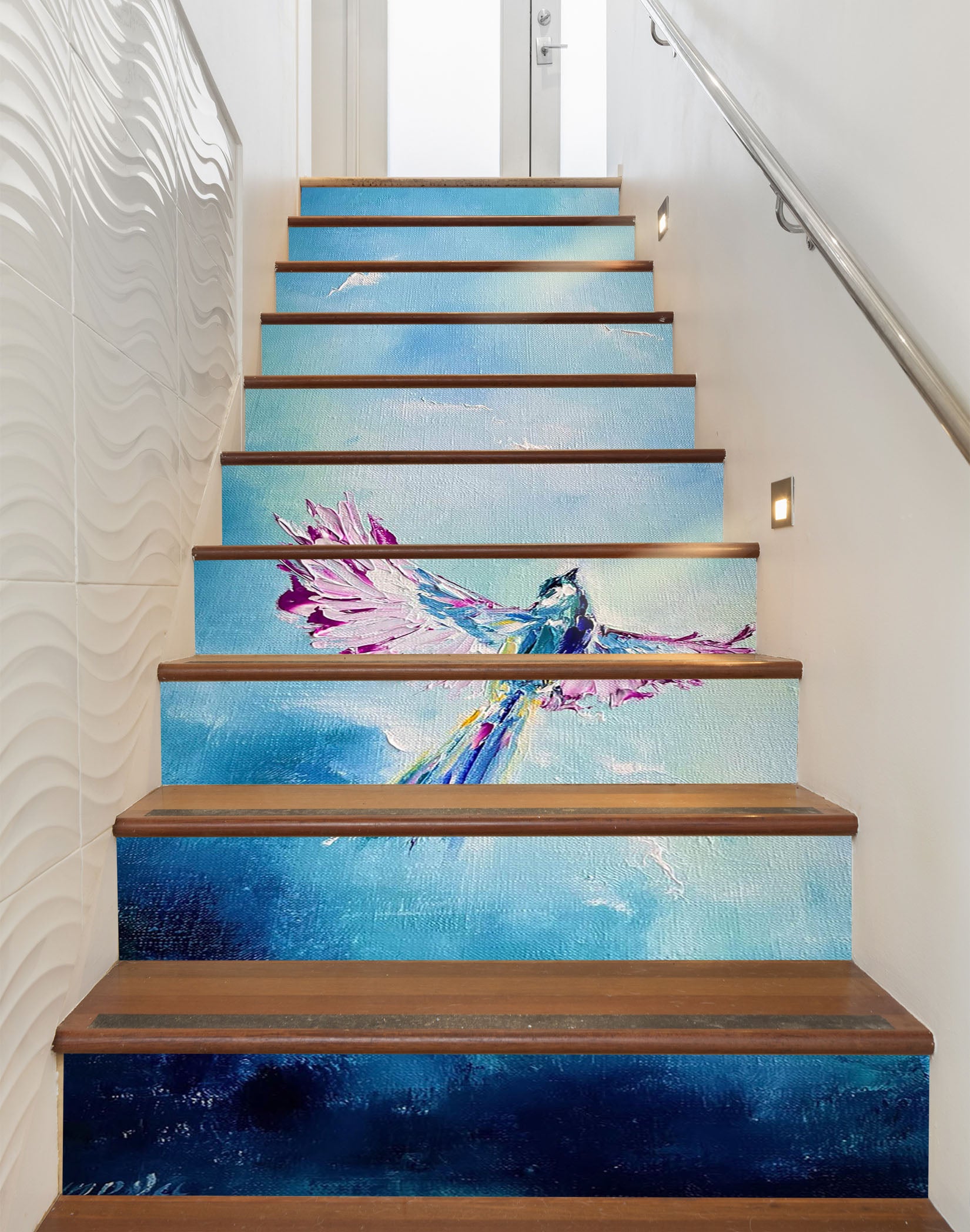 3D White Flower 824 Skromova Marina Stair Risers