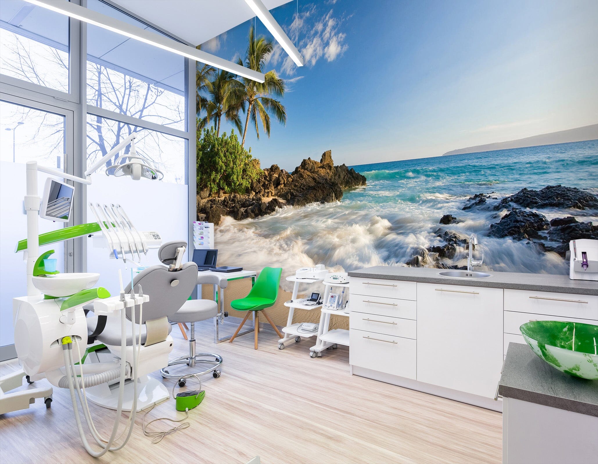 3D Wave Beach 054 Wall Murals Wallpaper AJ Wallpaper 2