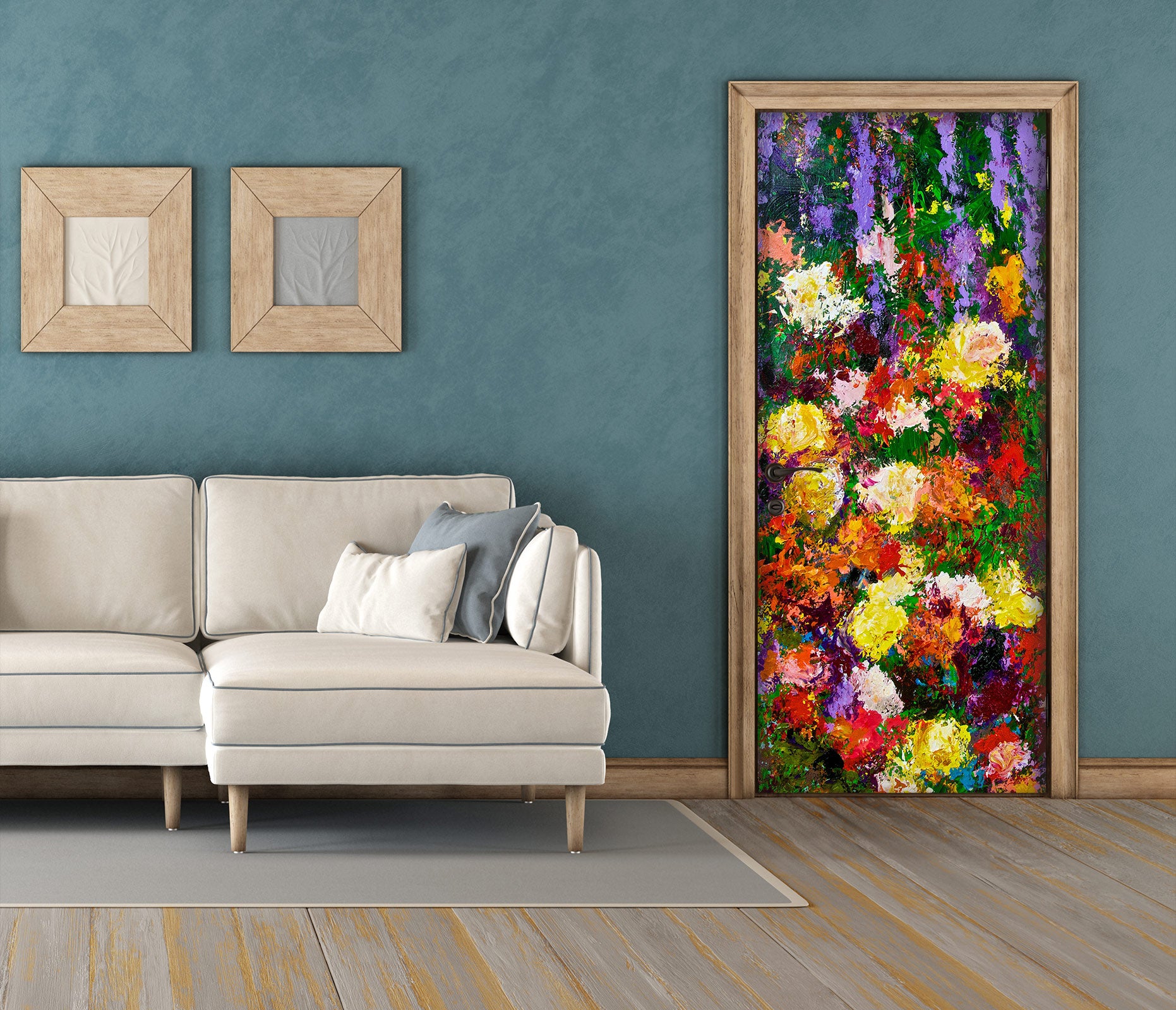 3D Colorful Flower Bush 93120 Allan P. Friedlander Door Mural