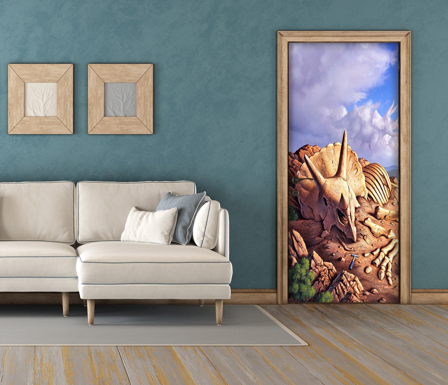 3D Dinosaur Fossil 112123 Jerry LoFaro Door Mural