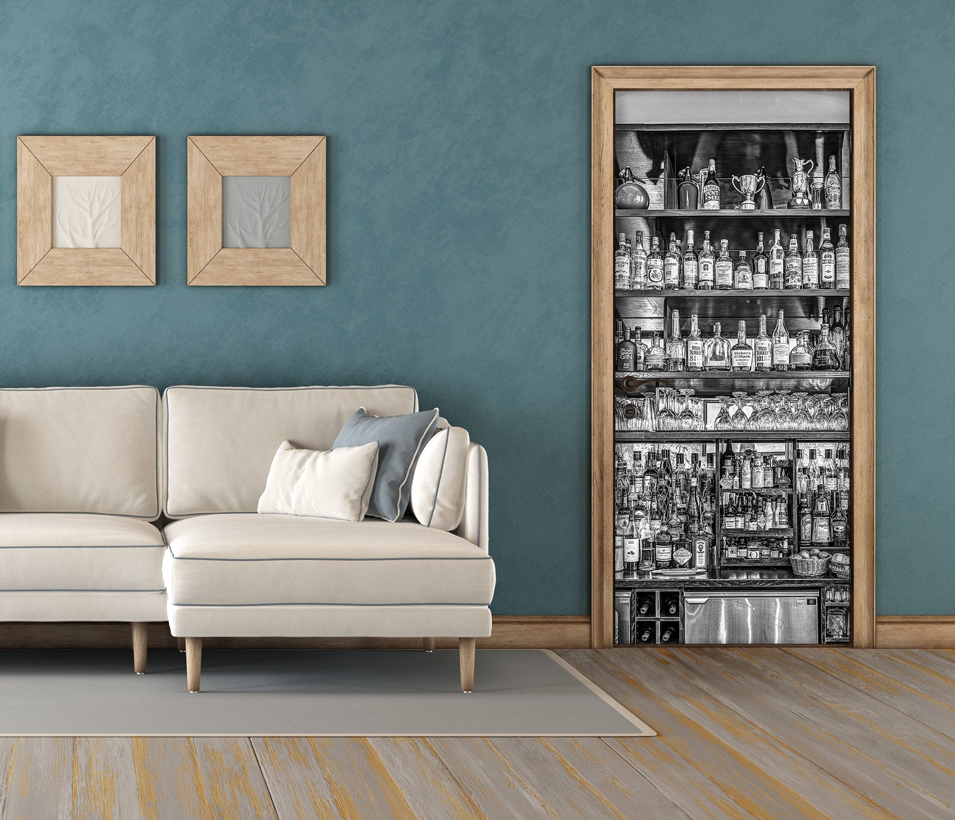 3D Wine Rack Bottle 106104 Assaf Frank Door Mural