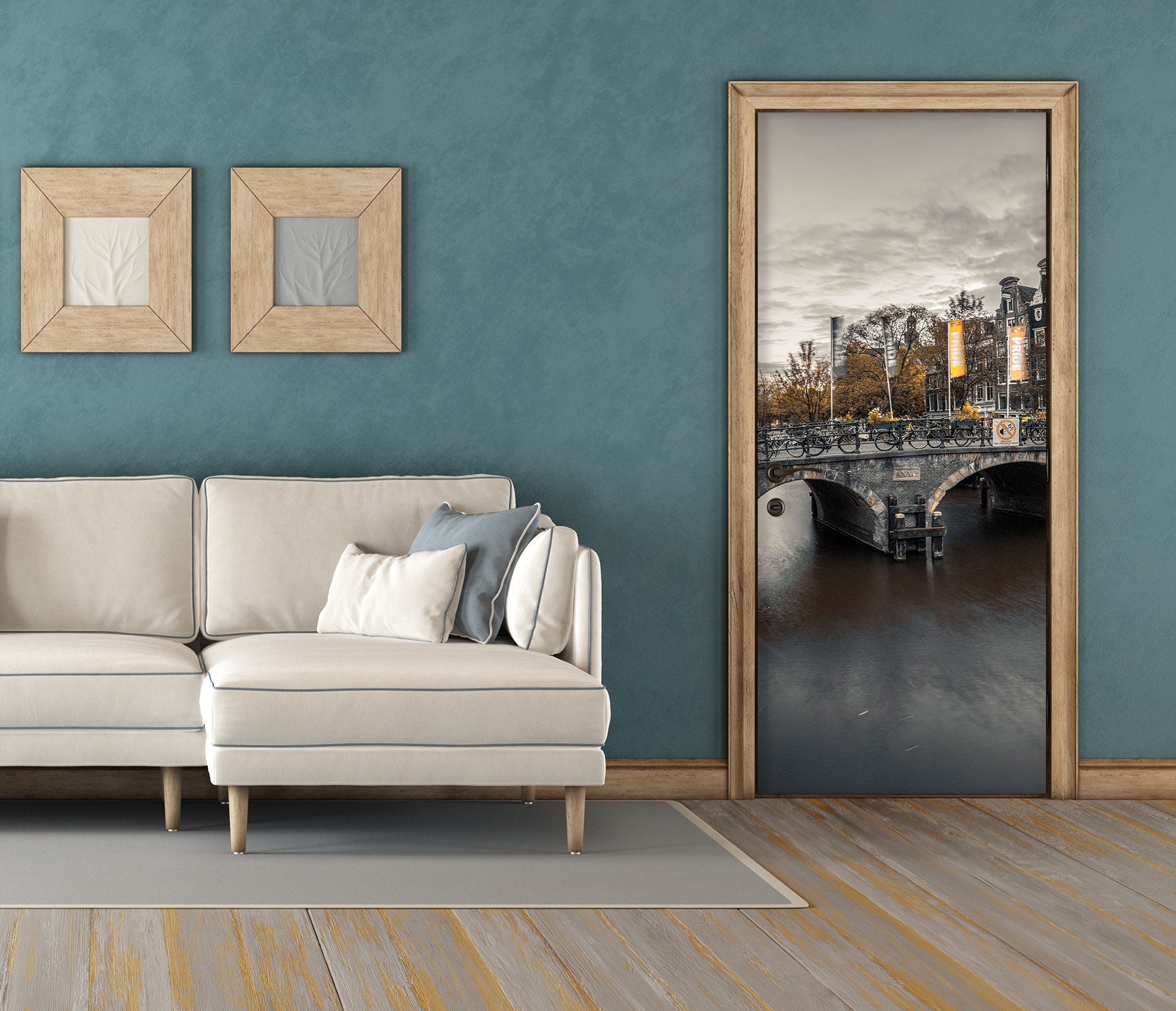 3D Stone Bridge 106163 Assaf Frank Door Mural