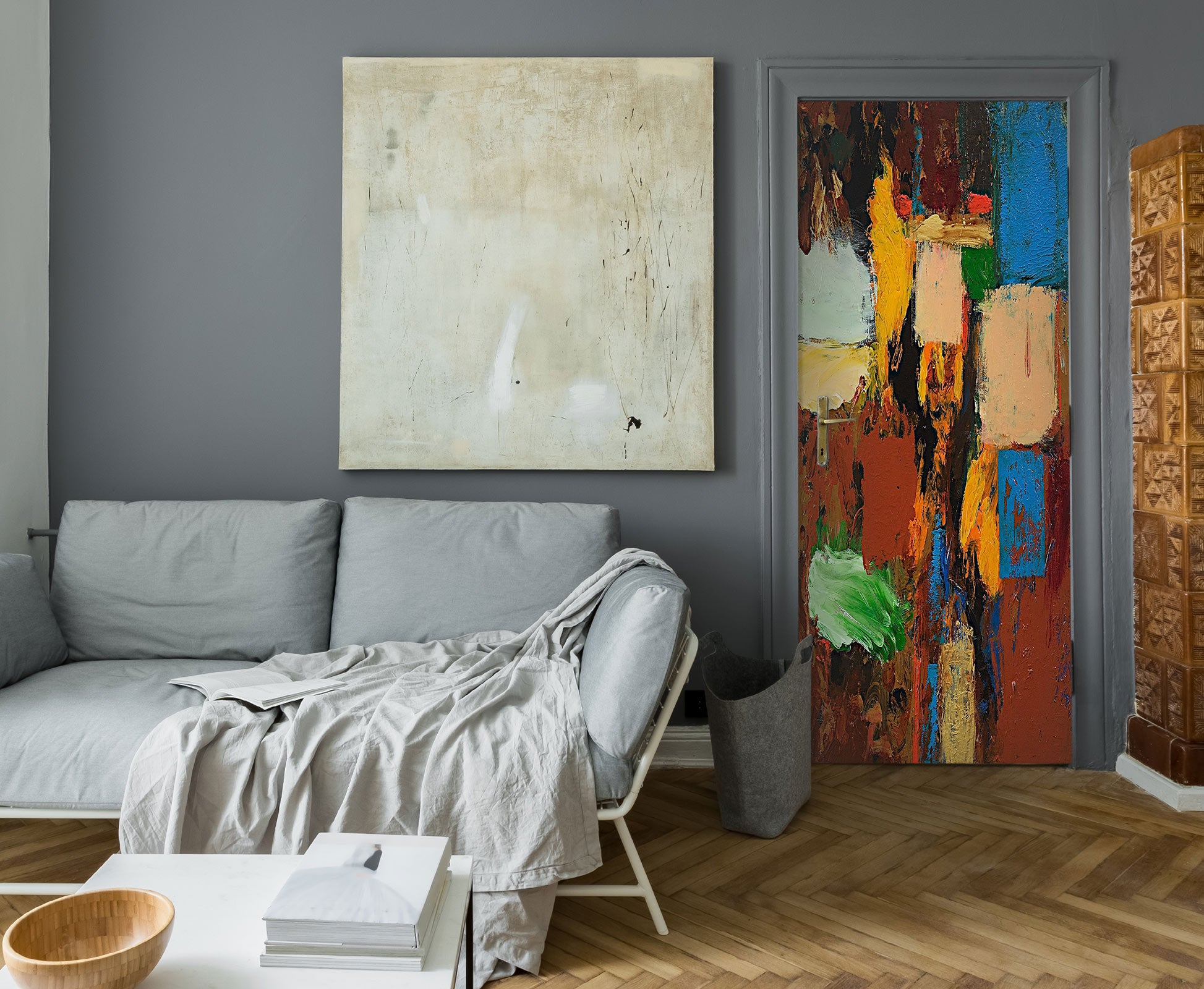 3D Brown Blue Green Block 10108 Allan P. Friedlander Door Mural