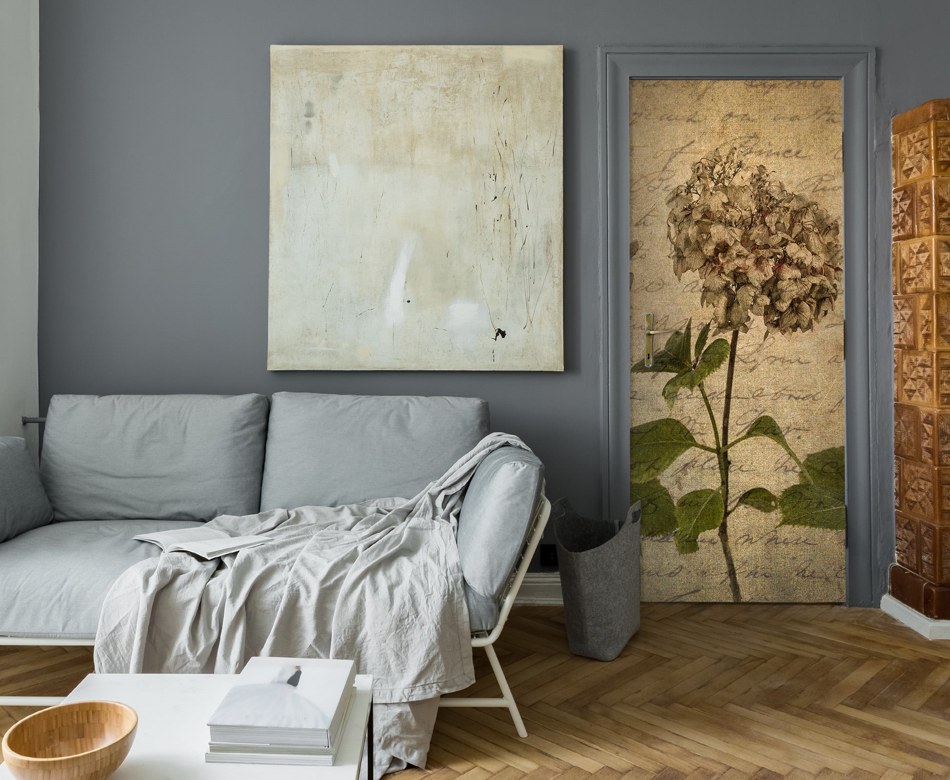 3D Flowers Pattern 10718 Assaf Frank Door Mural