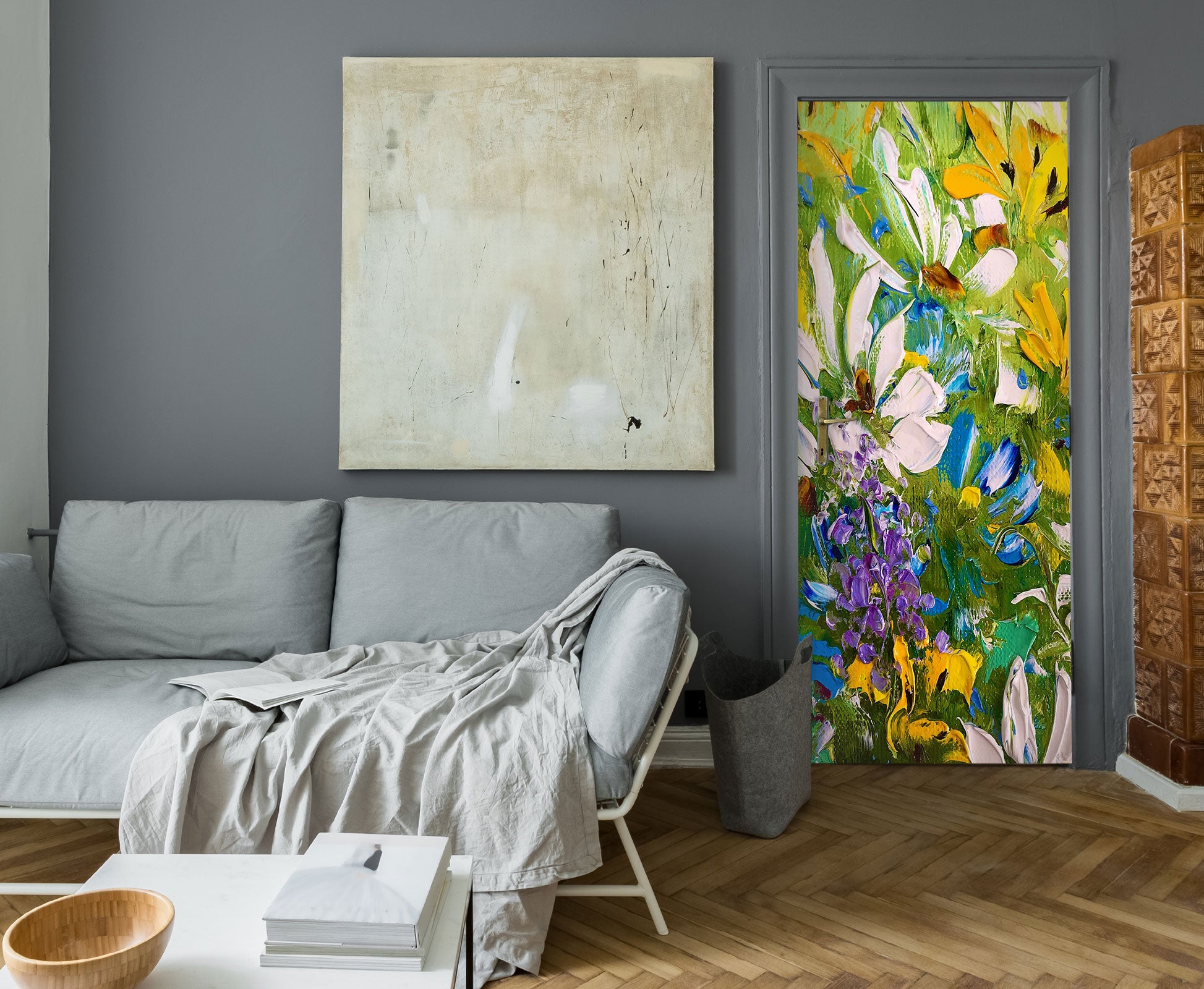3D Color Flower 3124 Skromova Marina Door Mural