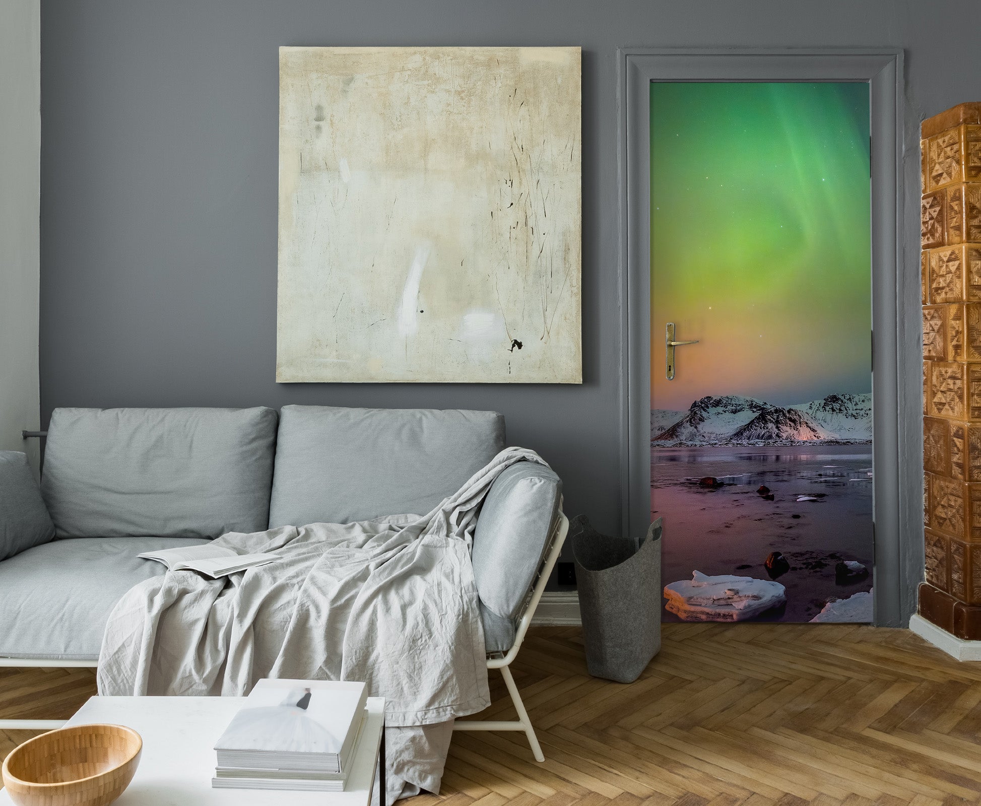 3D Color Aurora Glacier 12259 Marco Carmassi Door Mural