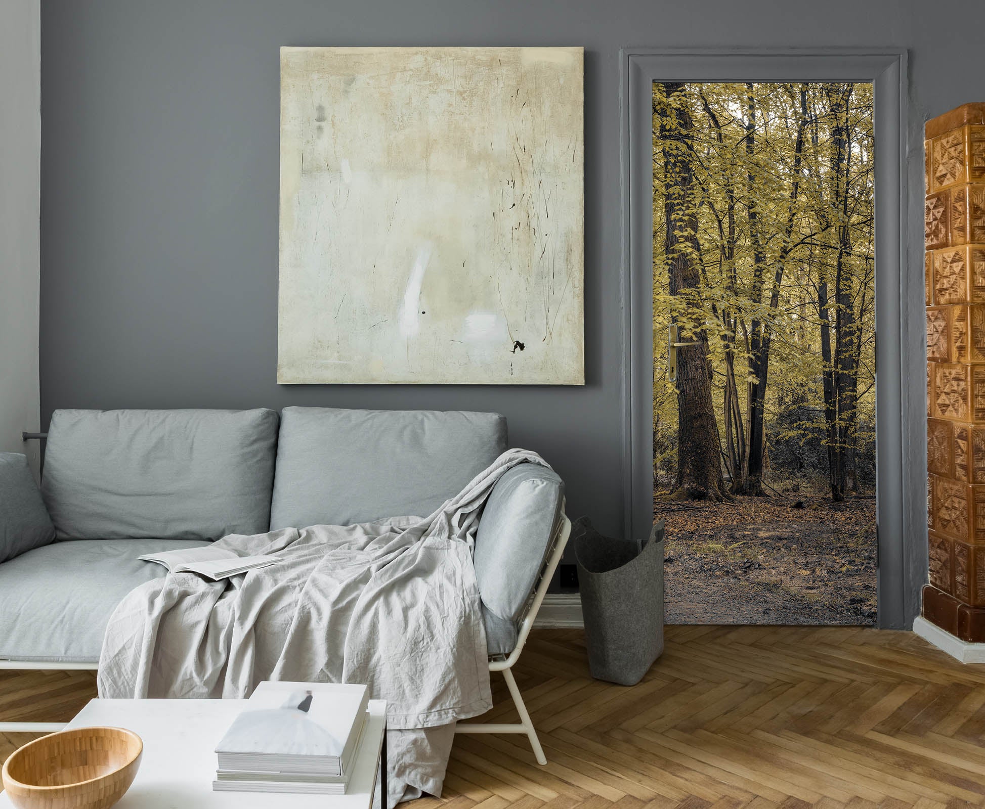 3D Mountain Tree 5173 Assaf Frank Door Mural