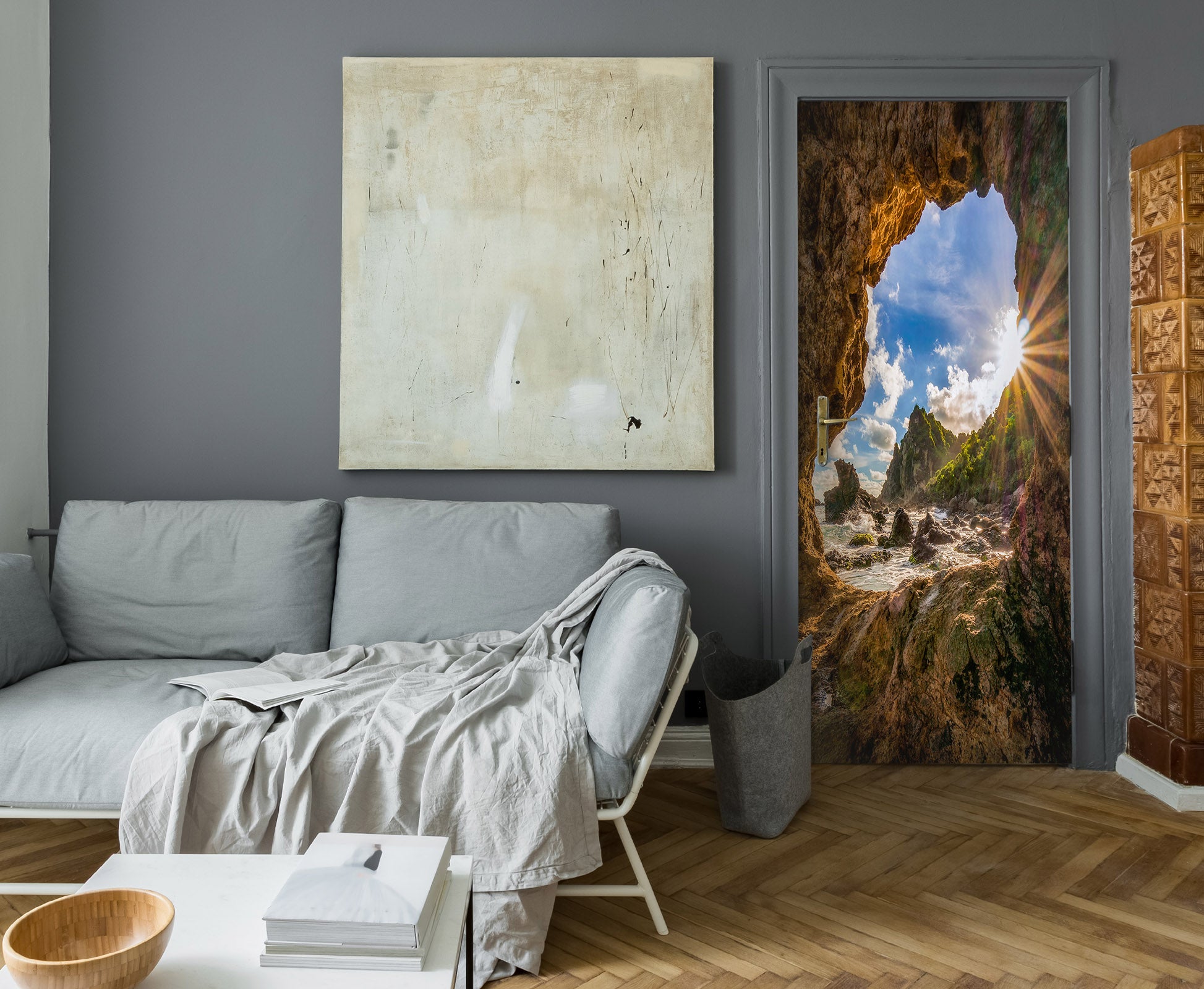 3D Stone Cave 25188 Door Mural