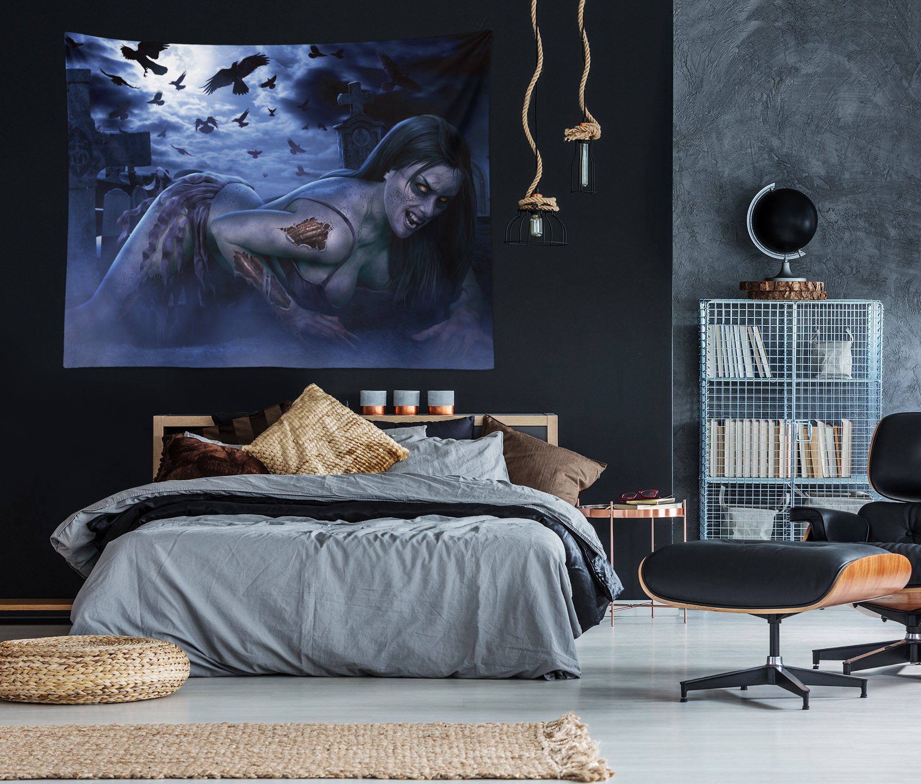 3D Zombie Woman 121209 Tom Wood Tapestry Hanging Cloth Hang