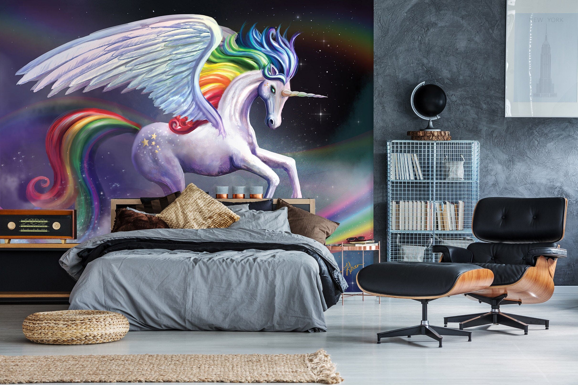 3D Winged Unicorn 1412 Rose Catherine Khan Wall Mural Wall Murals Wallpaper AJ Wallpaper 2