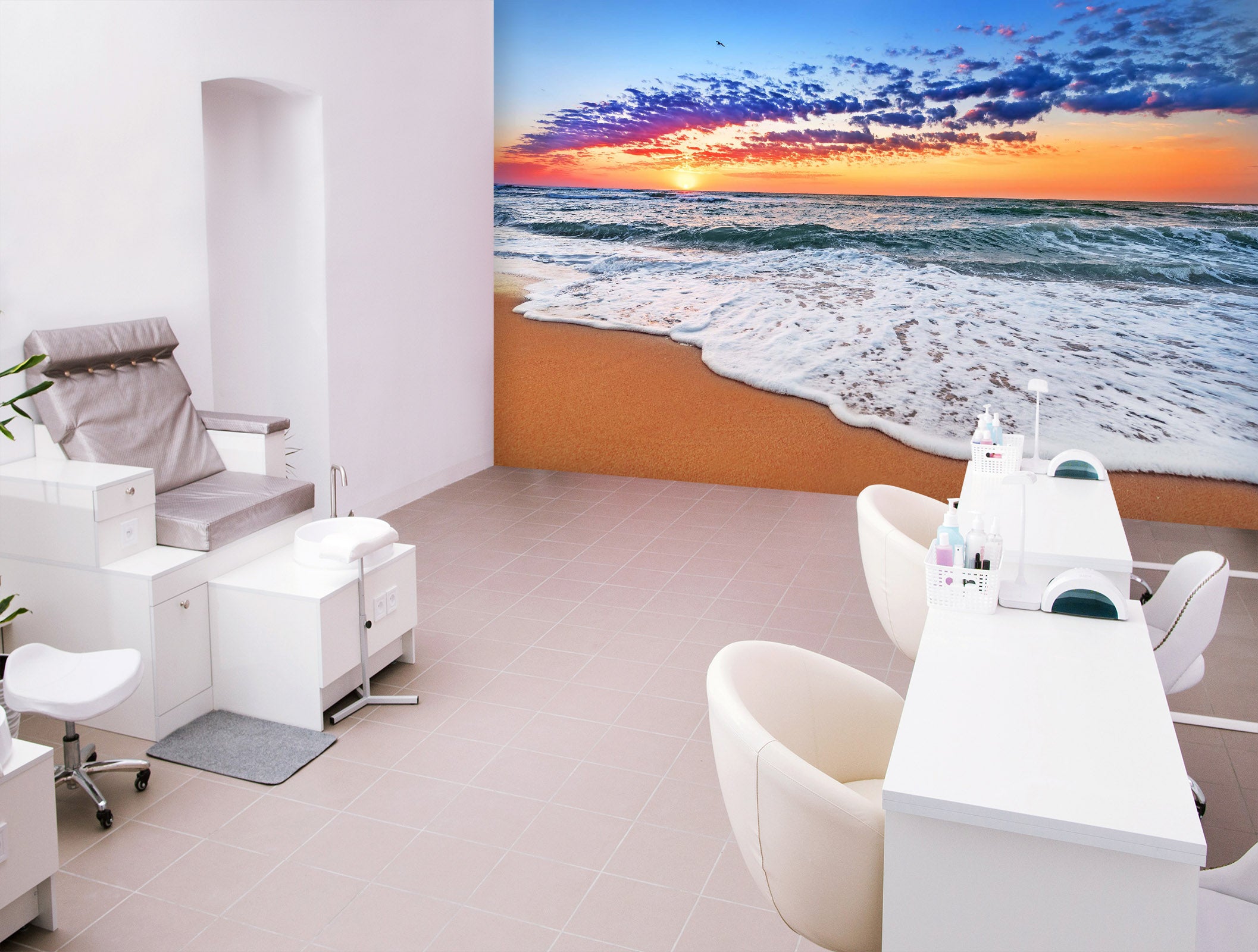 3D Sunset Beach 096 Wall Murals