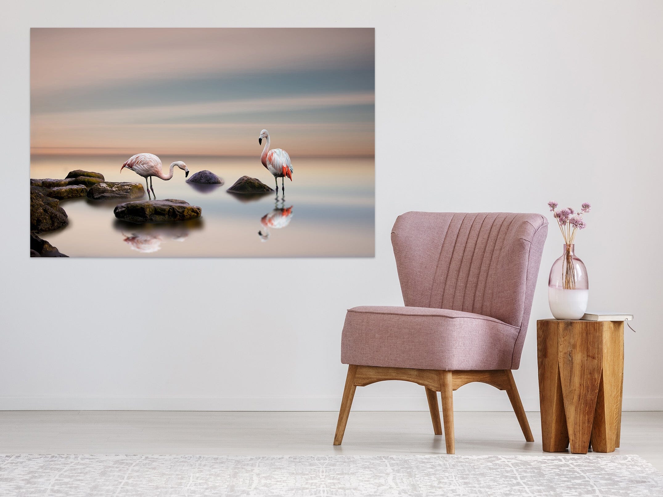 3D Flamingo Stones 1094 Wall Sticker Wallpaper AJ Wallpaper 2