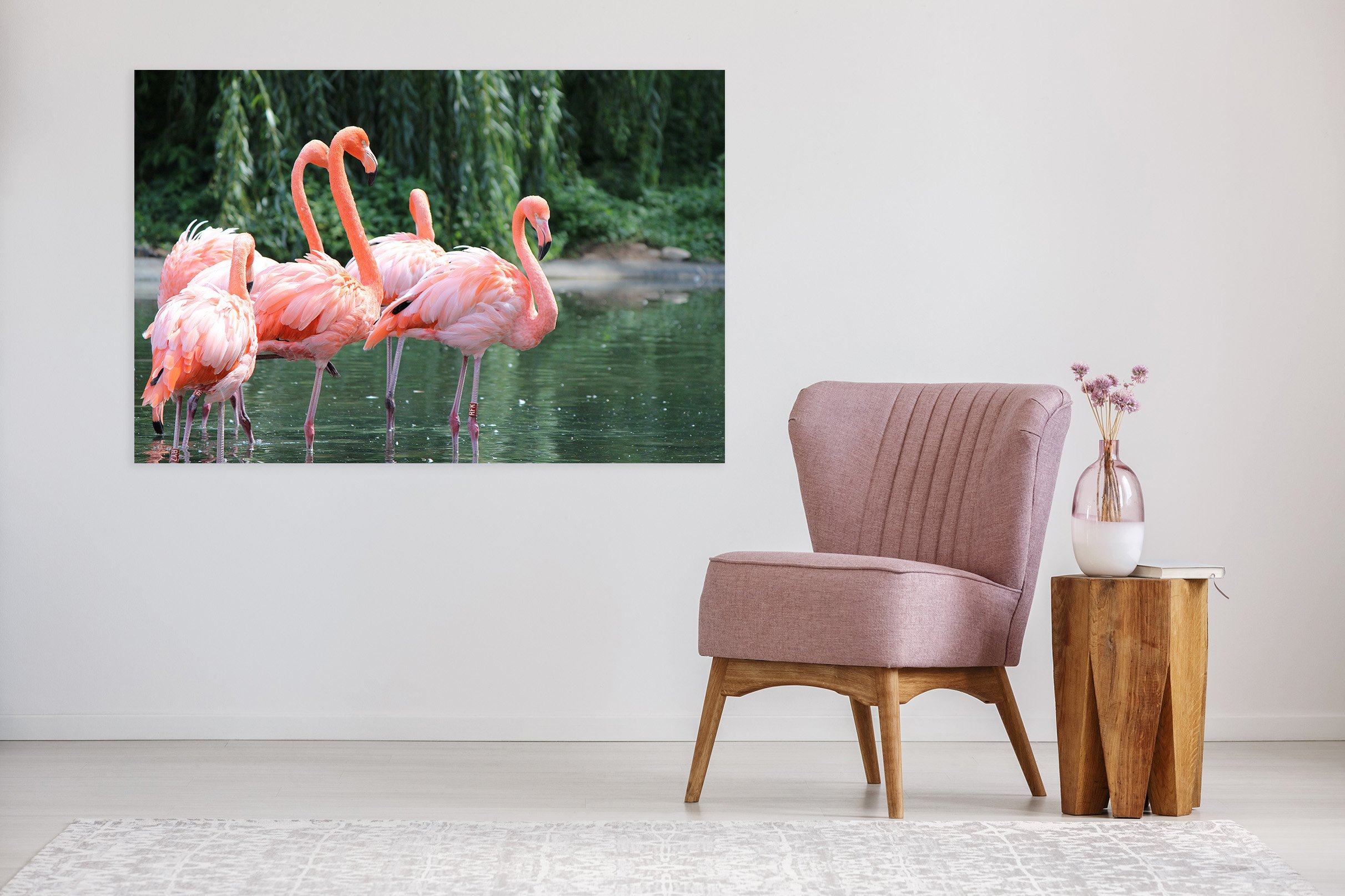 3D Flamingo Lake Water 53 Animal Wall Stickers Wallpaper AJ Wallpaper 2