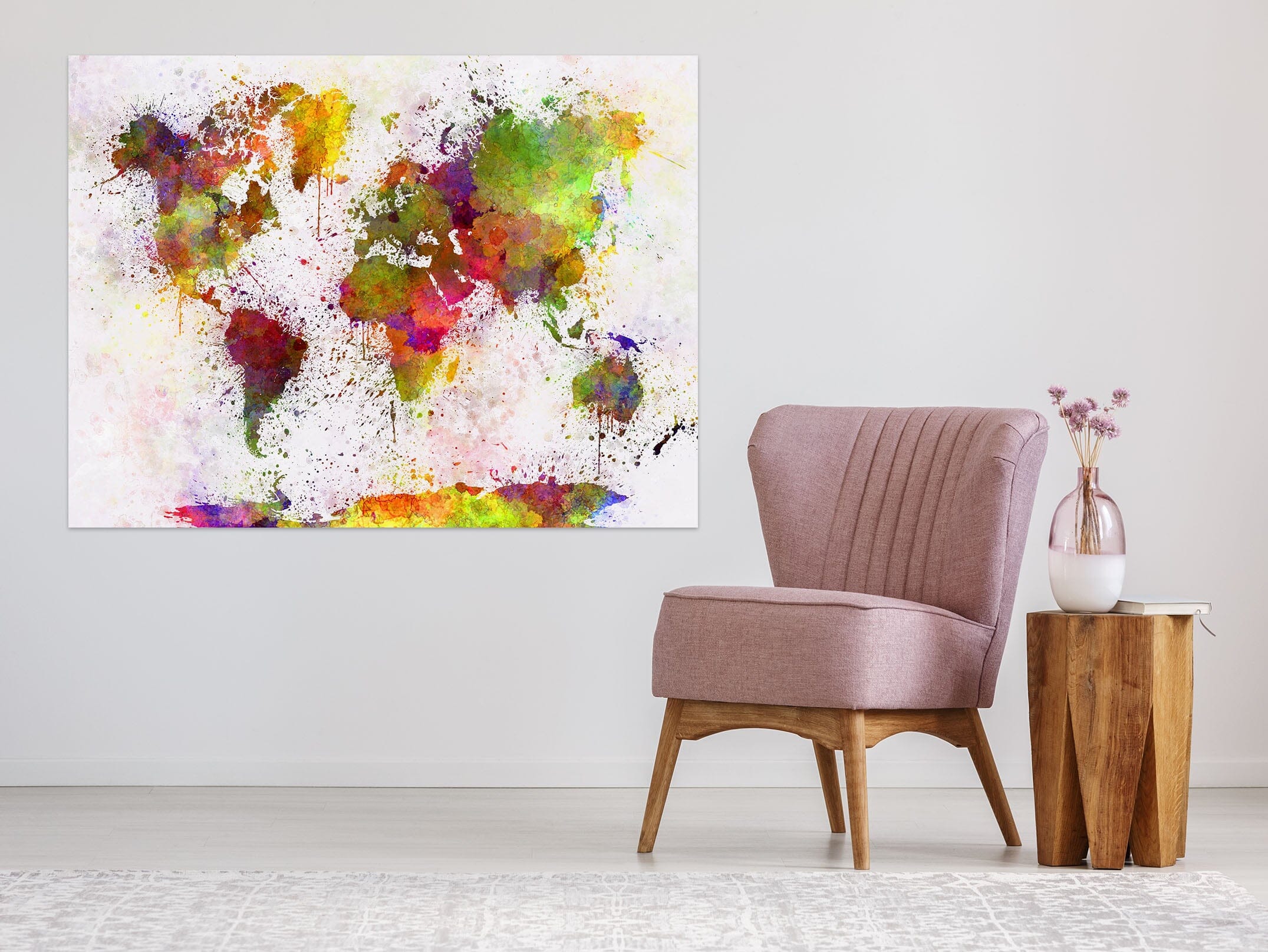3D Color Splash 213 World Map Wall Sticker Wallpaper AJ Wallpaper 2