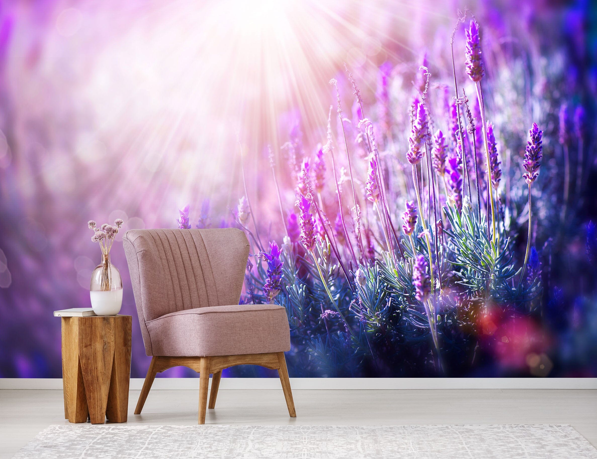 3D Sun lavender 1105 Wall Murals Wallpaper AJ Wallpaper 2