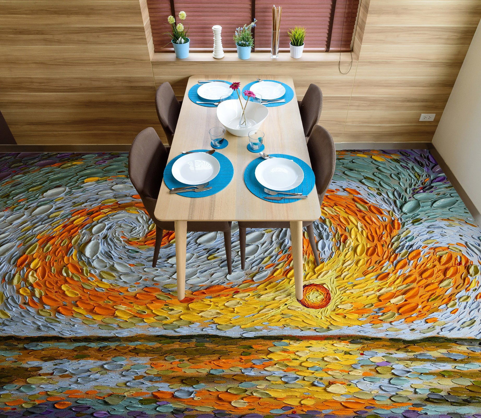 3D Sky Sunset Sun 102153 Dena Tollefson Floor Mural