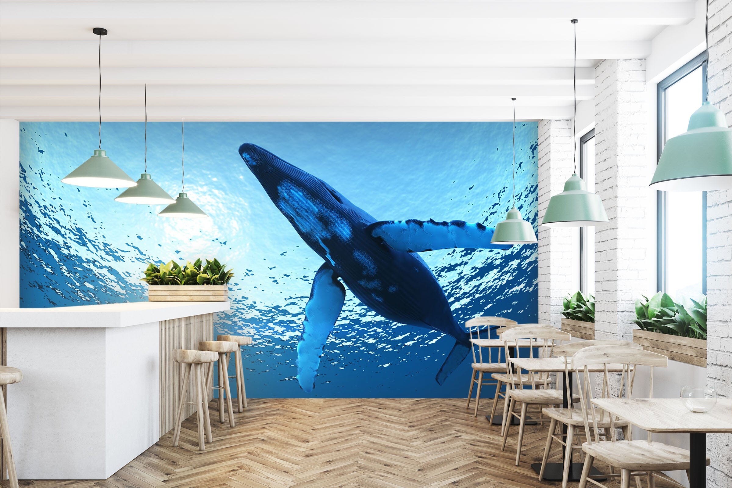 3D Seabed Whale 199 Wall Murals Wallpaper AJ Wallpaper 2