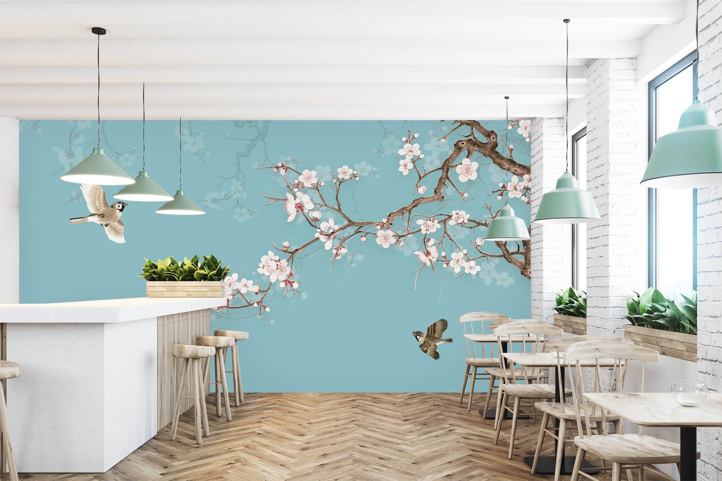 3D Peach Blossom 1459 Wall Murals Wallpaper AJ Wallpaper 2