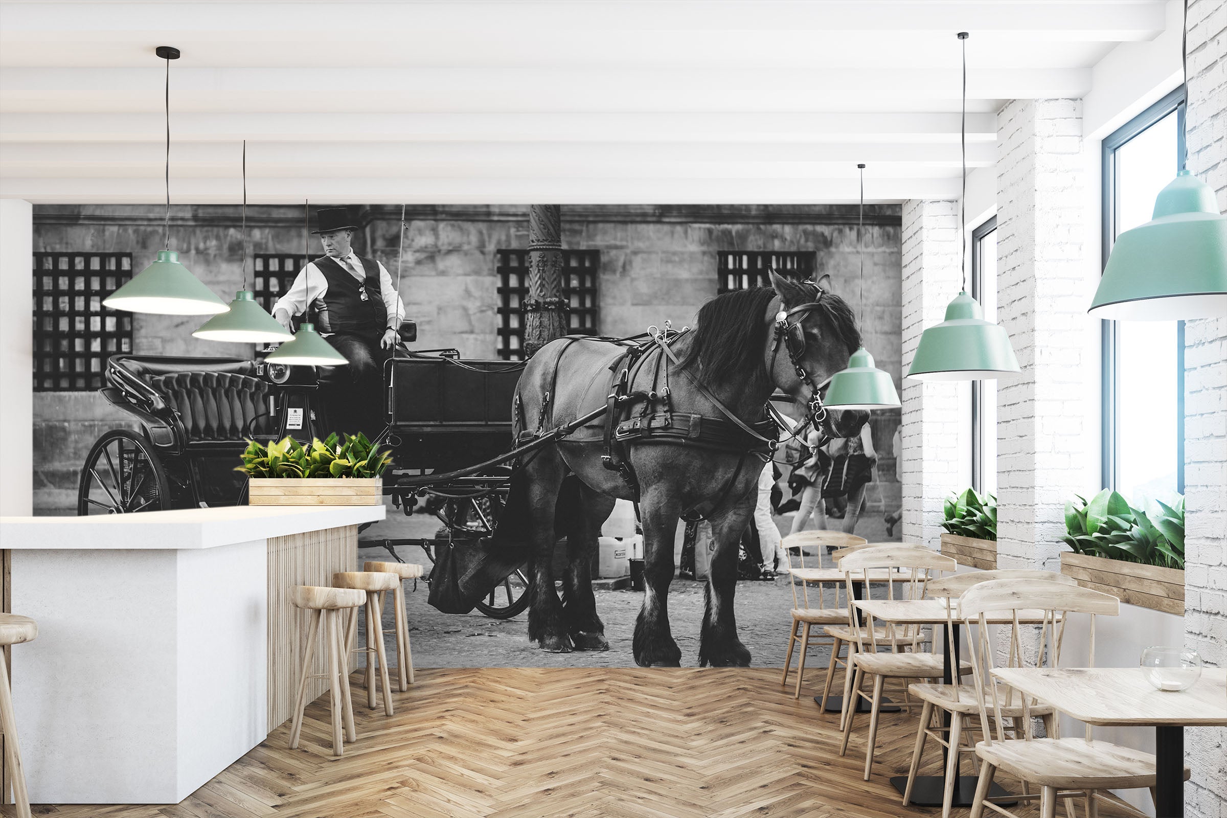 3D White Caravan 092 Vehicle Wall Murals