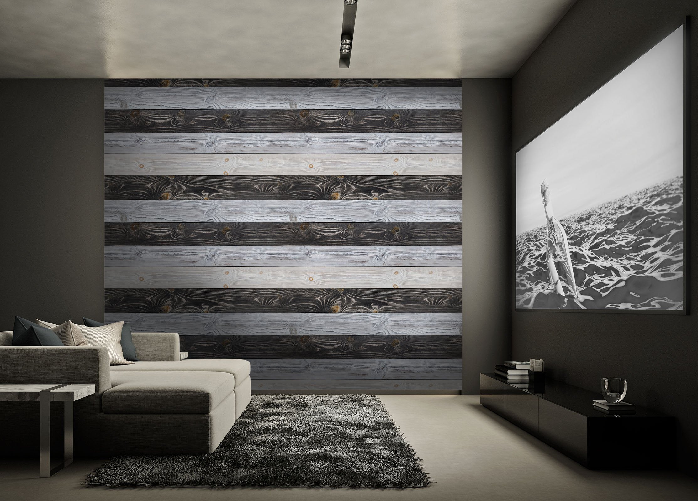 3D Black Wooden Board 05 Wall Murals Wallpaper AJ Wallpaper 2