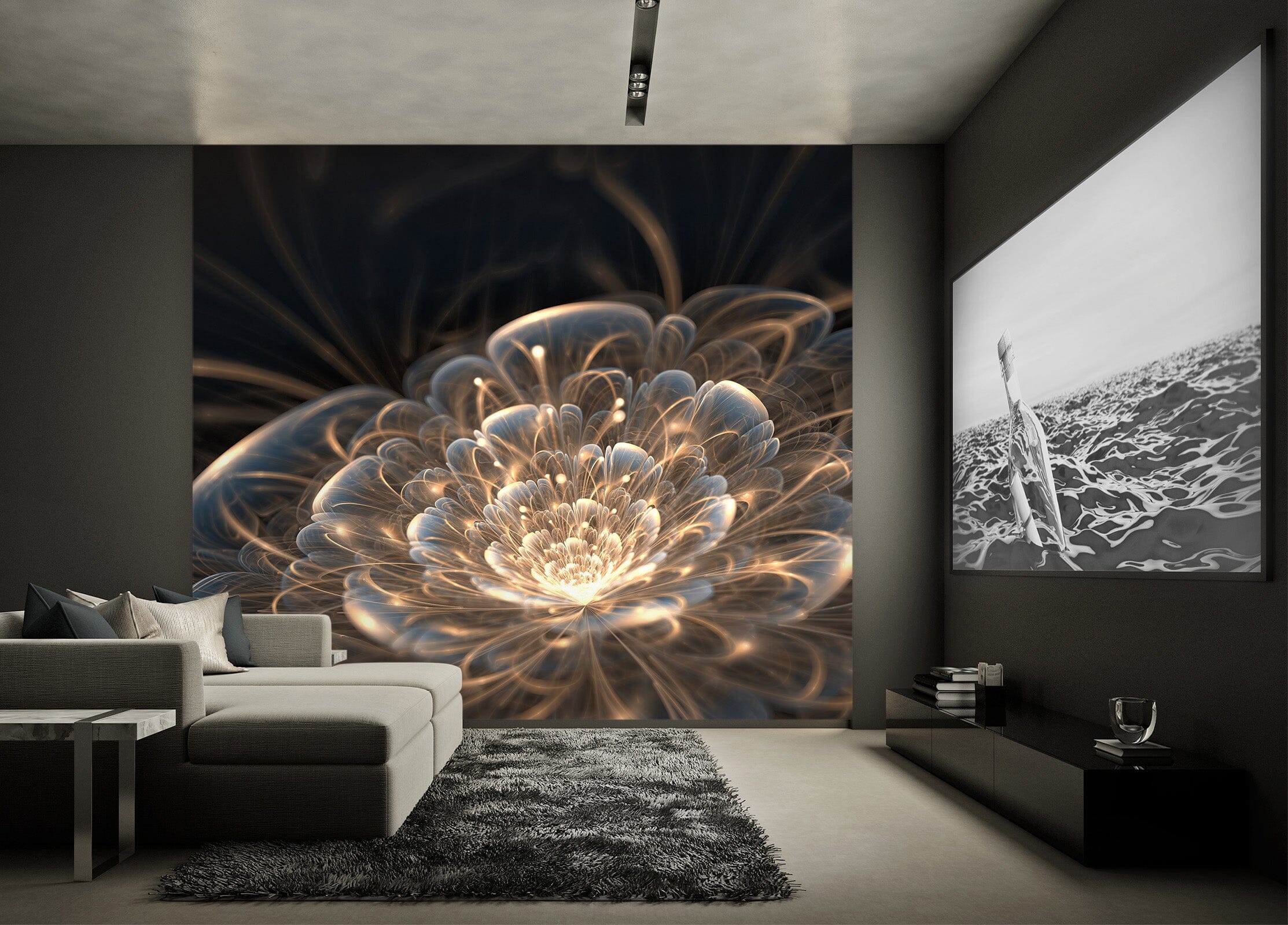 3D Light Lotus 2021 Wall Murals Wallpaper AJ Wallpaper 2