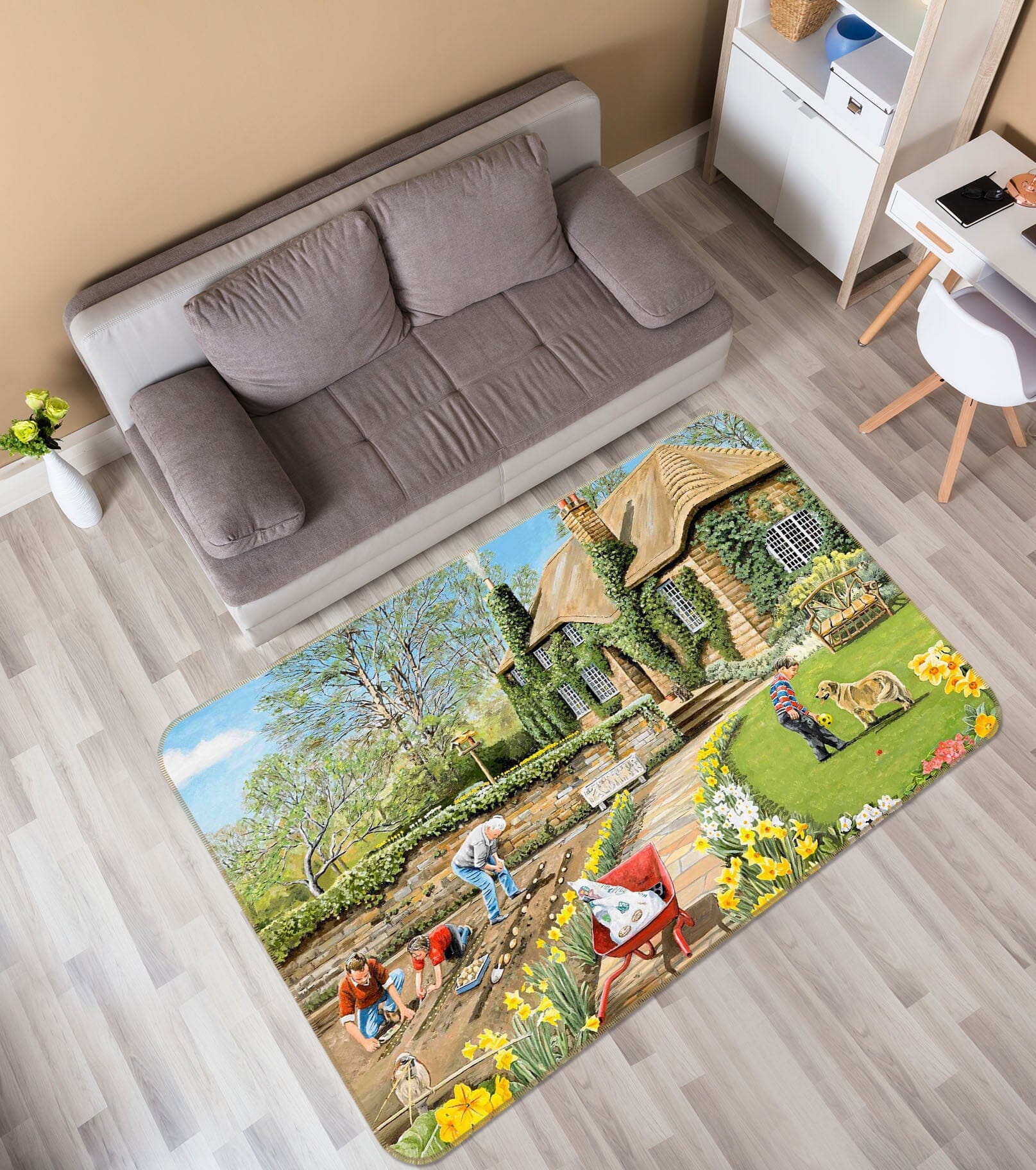 3D Spring Gardening 1101 Trevor Mitchell Rug Non Slip Rug Mat Mat AJ Creativity Home