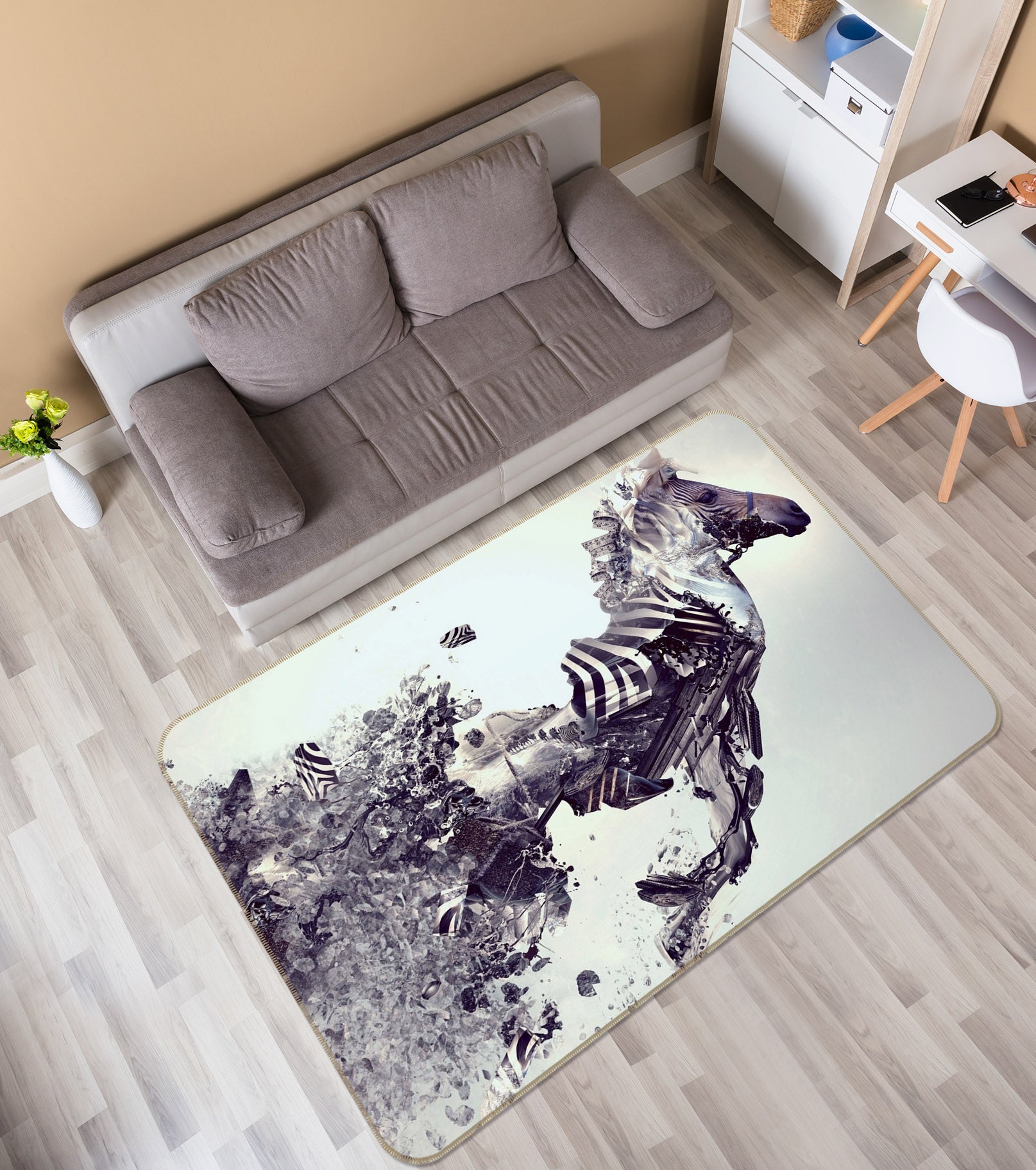 3D Zebra 33112 Non Slip Rug Mat