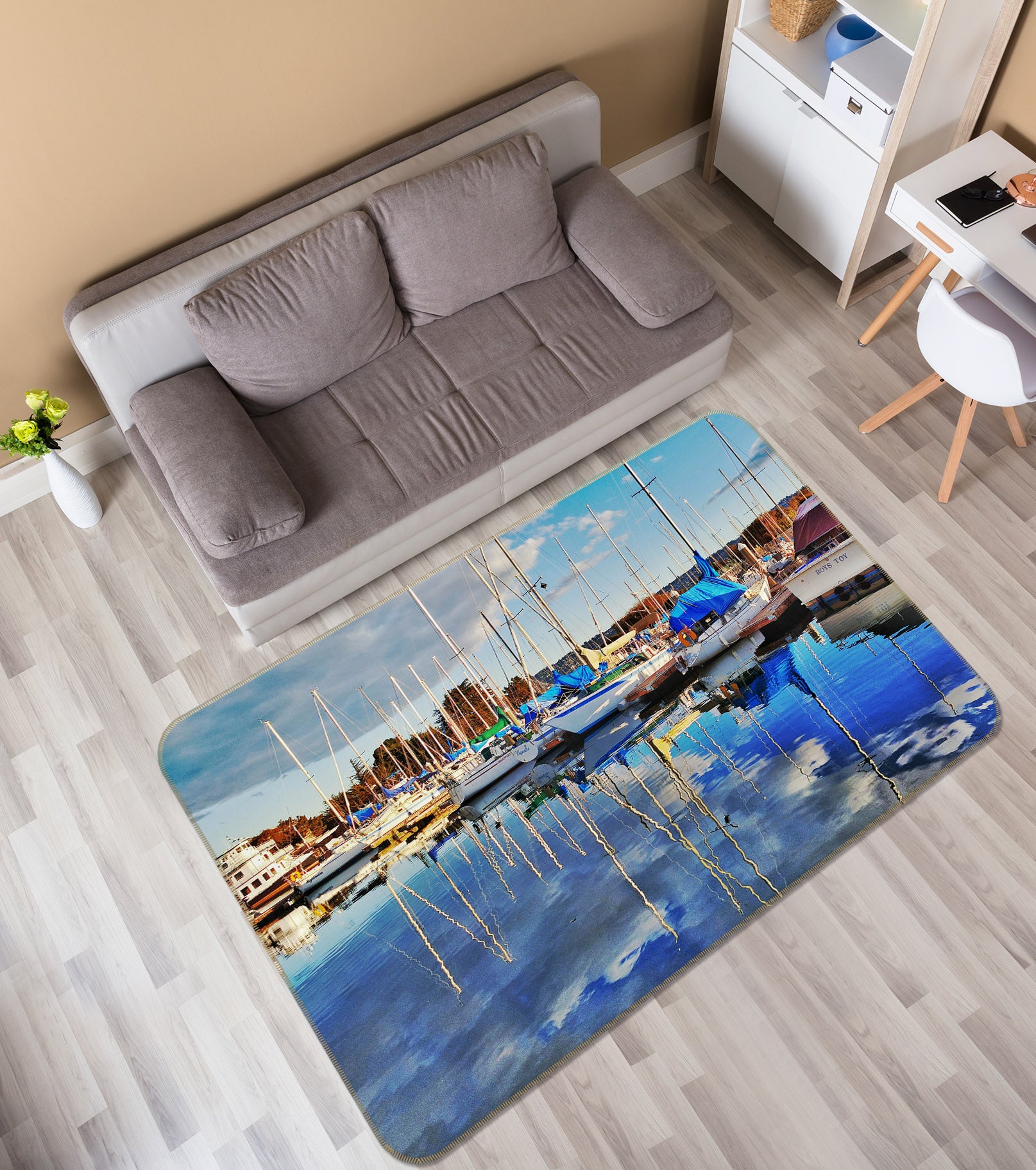 3D Vessel Water Reflection 42059 Vehicle Non Slip Rug Mat