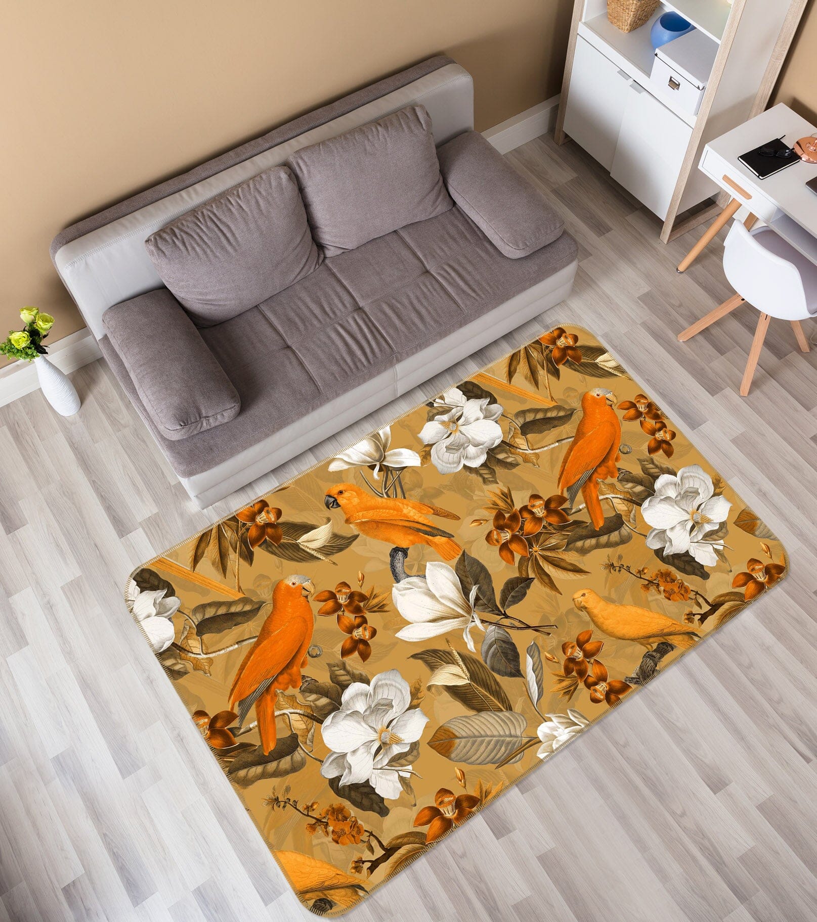 3D Flowers Birds 176 Uta Naumann Rug Non Slip Rug Mat Mat AJ Creativity Home