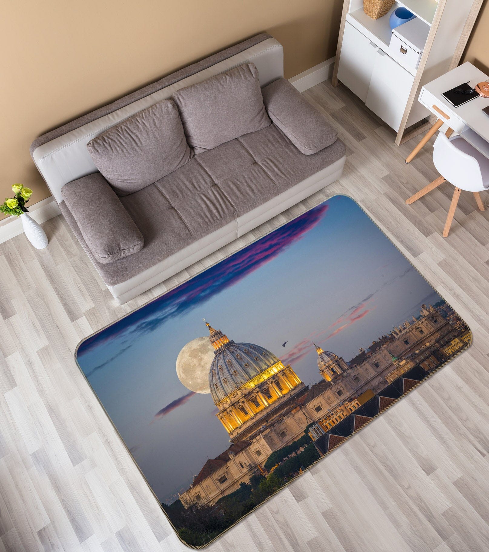 3D Castle Lights 1114 Marco Carmassi Rug Non Slip Rug Mat Mat AJ Creativity Home