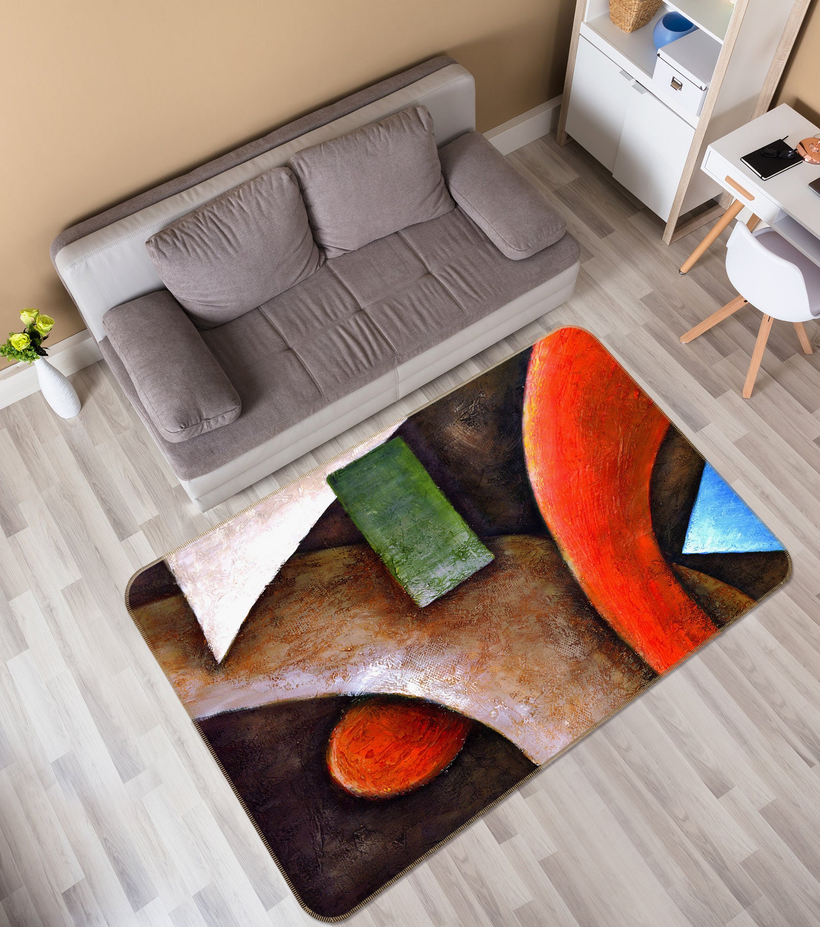 3D Abstract Pattern 31195 Non Slip Rug Mat