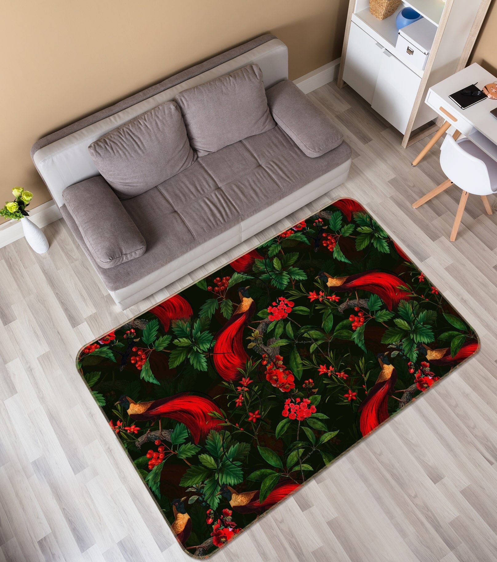 3D Red Wild Flower 169 Uta Naumann Rug Non Slip Rug Mat Mat AJ Creativity Home