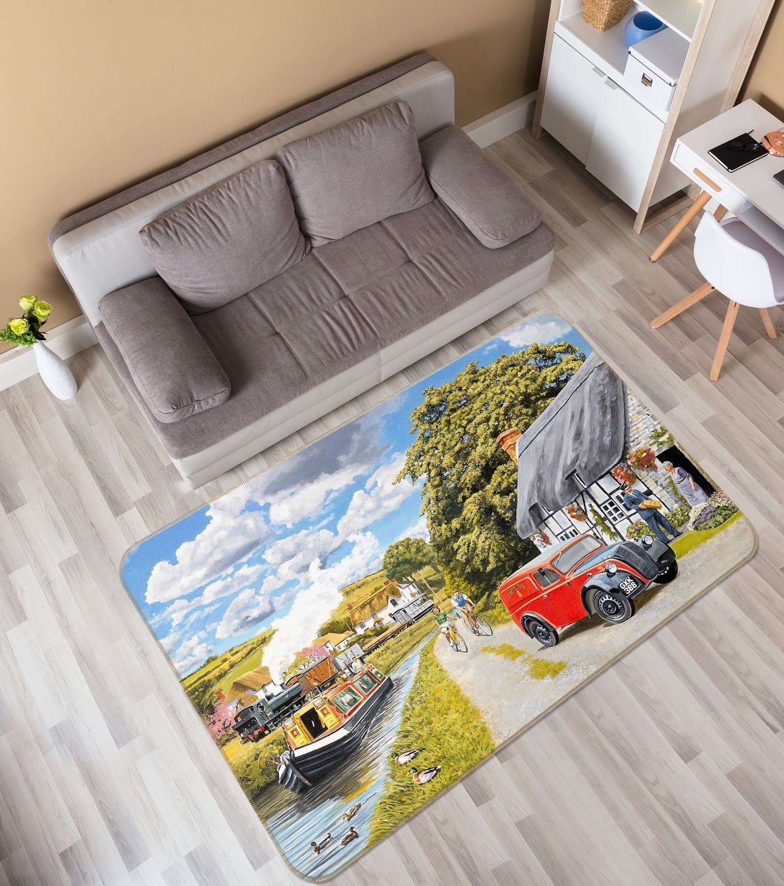 3D Parcel For Canal Cottage 1094 Trevor Mitchell Rug Non Slip Rug Mat Mat AJ Creativity Home
