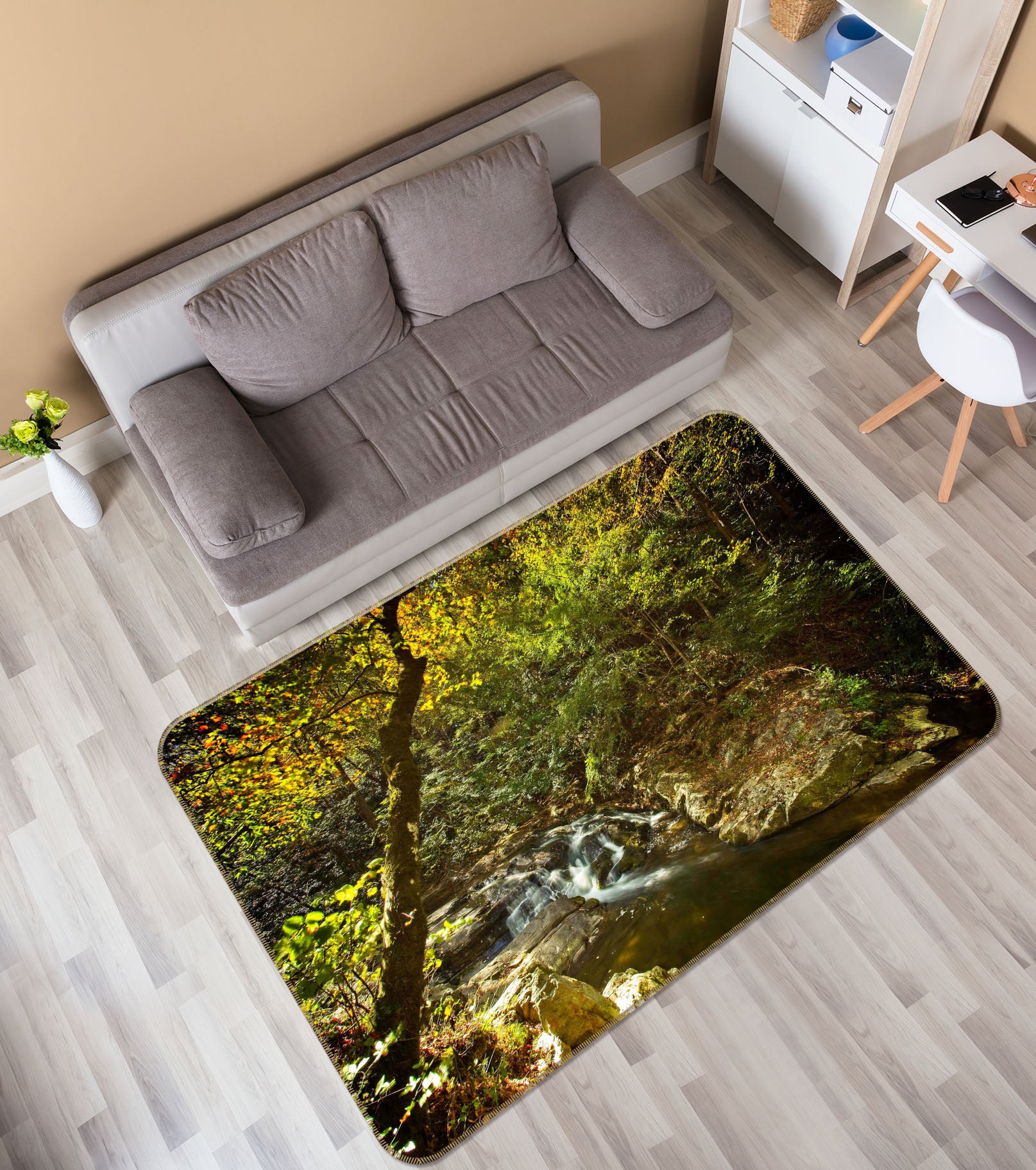 3D Jungle Water 84084 Kathy Barefield Rug Non Slip Rug Mat