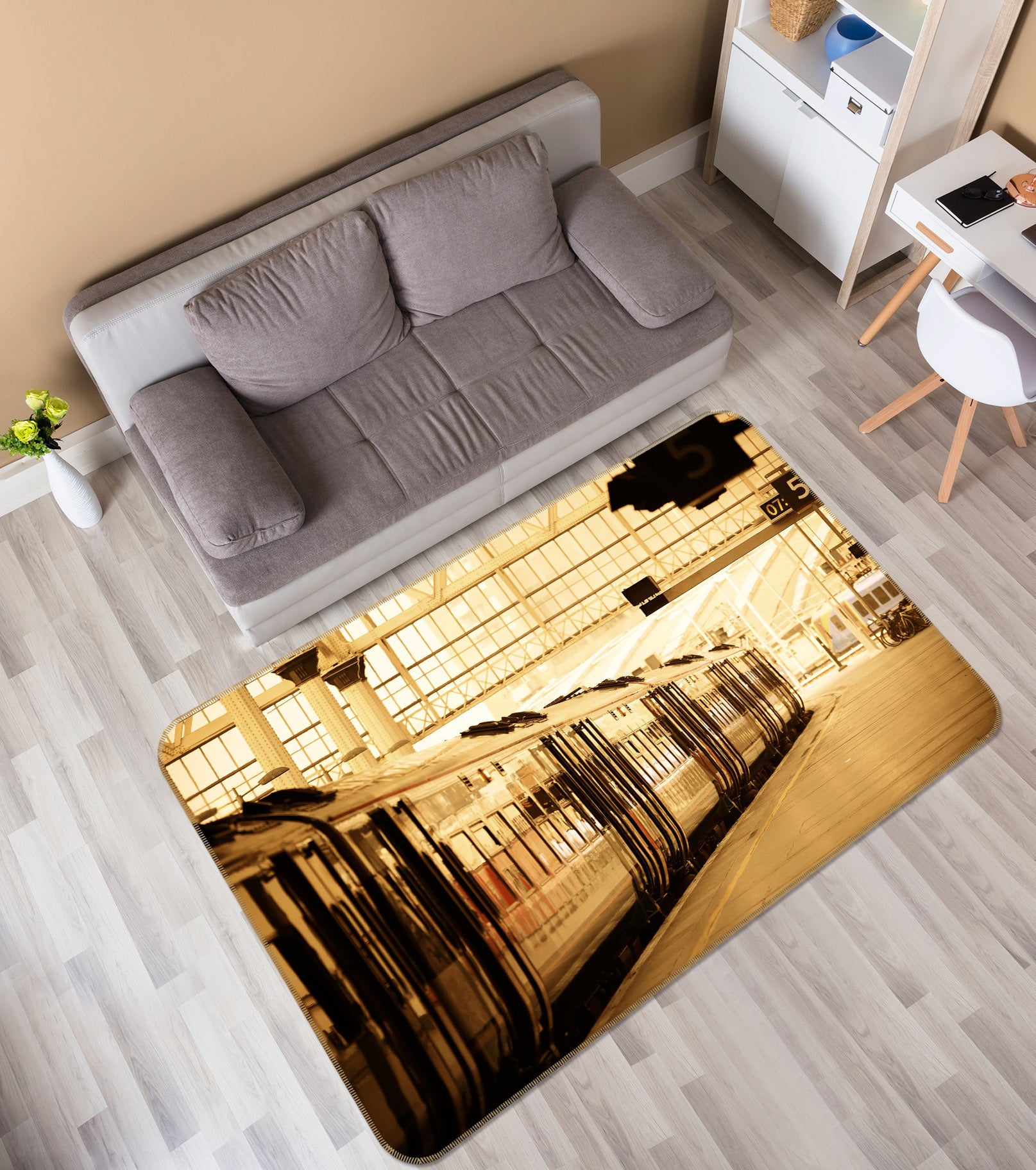 3D Train Station 38227 Vehicle Non Slip Rug Mat