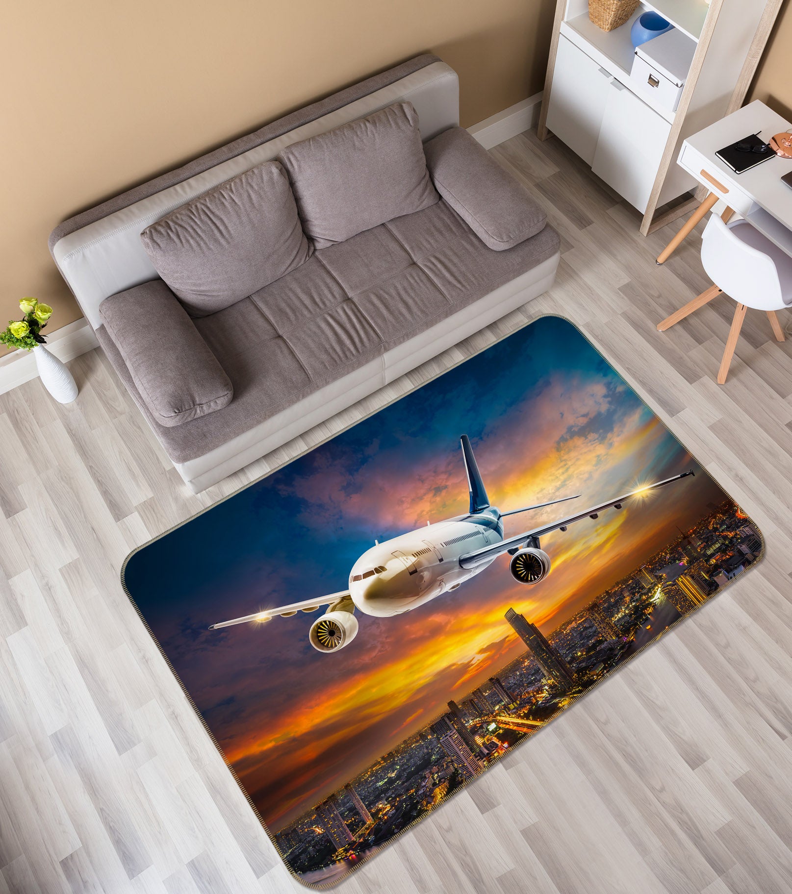 3D Aircraft City 42077 Vehicle Non Slip Rug Mat