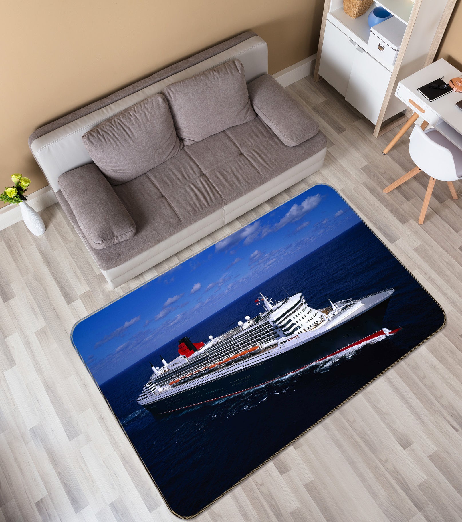 3D Steamship 68077 Vehicle Non Slip Rug Mat