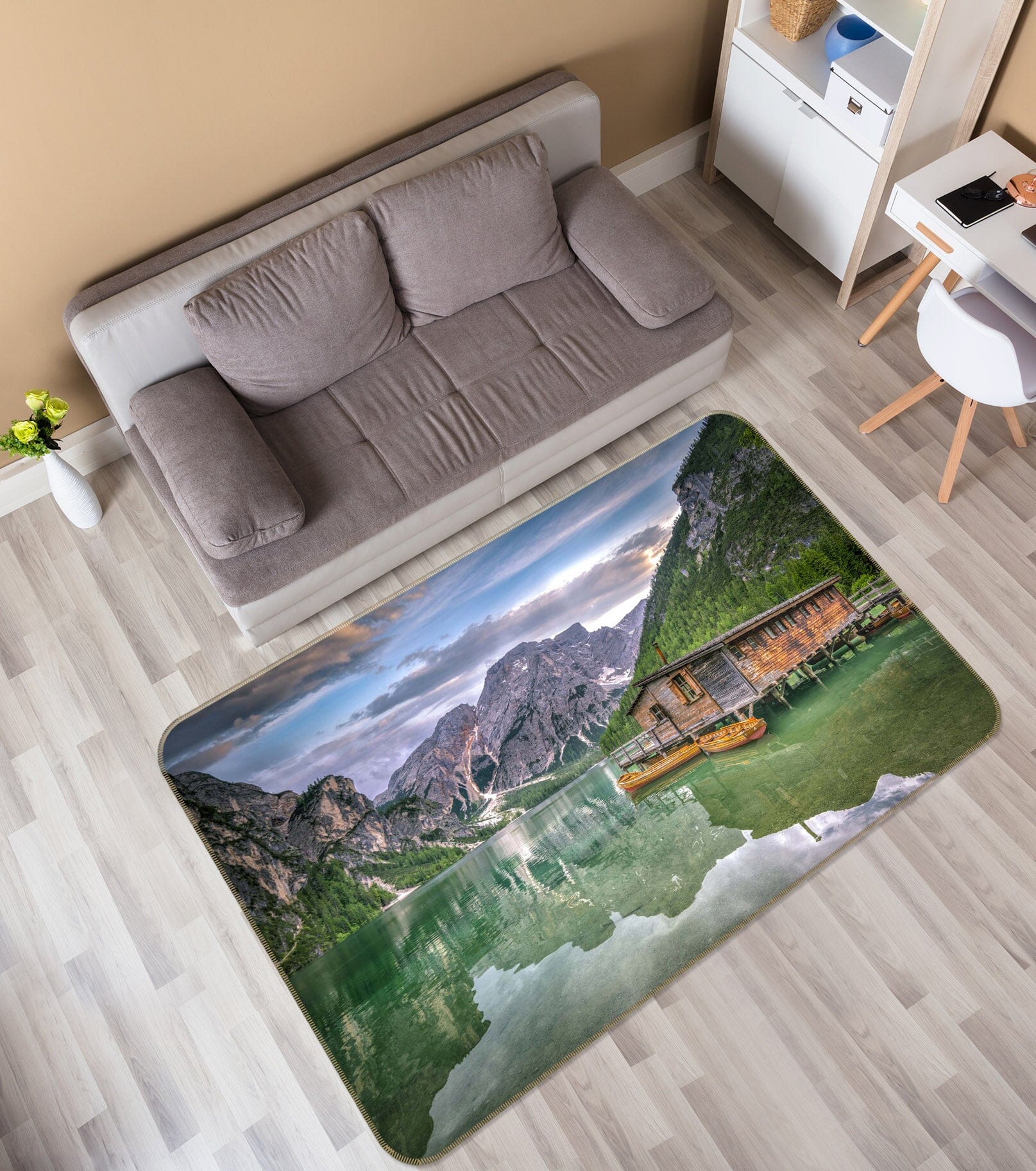 3D Water Village 1098 Marco Carmassi Rug Non Slip Rug Mat Mat AJ Creativity Home