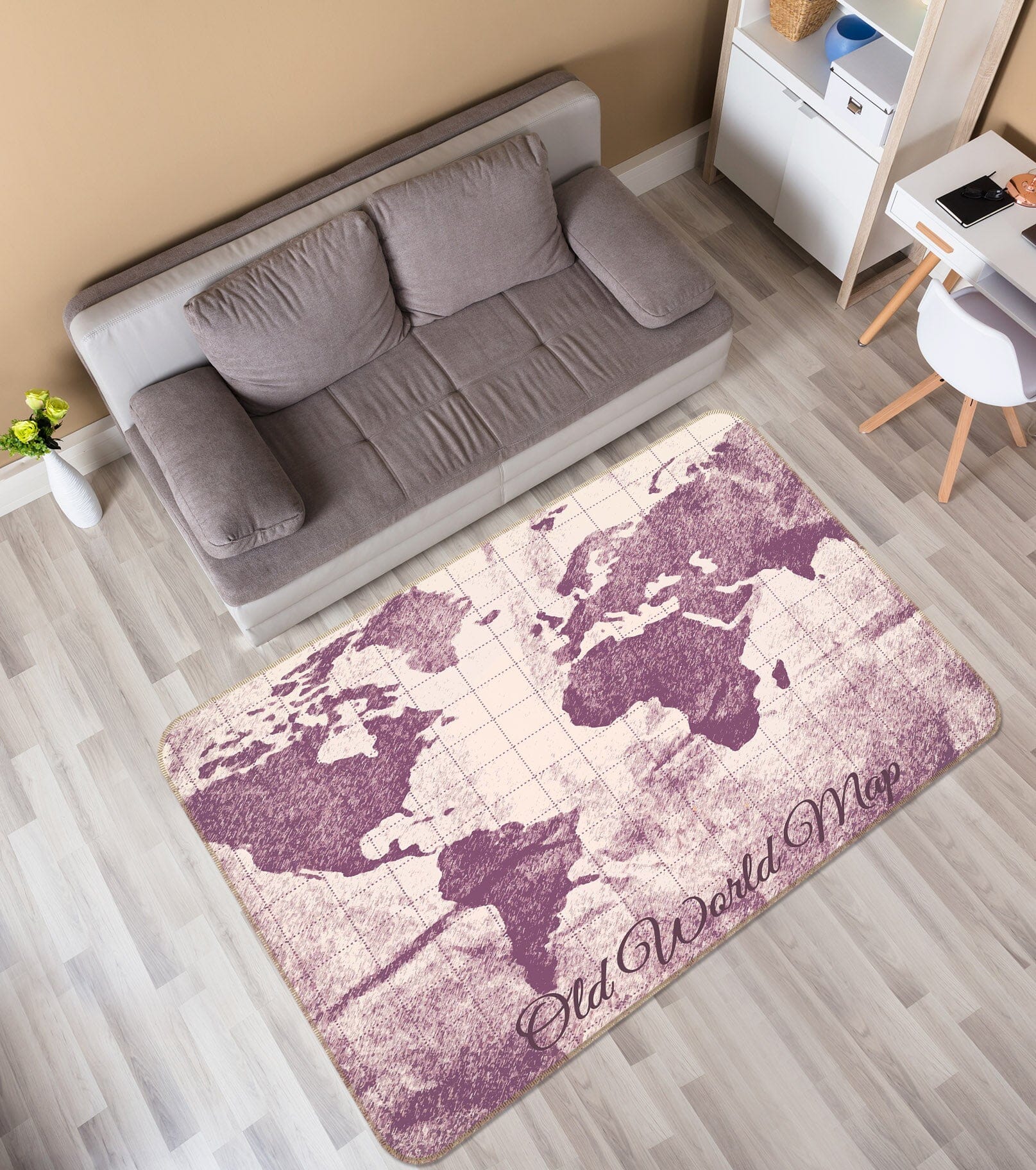 3D Purple 1049 World Map Non Slip Rug Mat Mat AJ Creativity Home