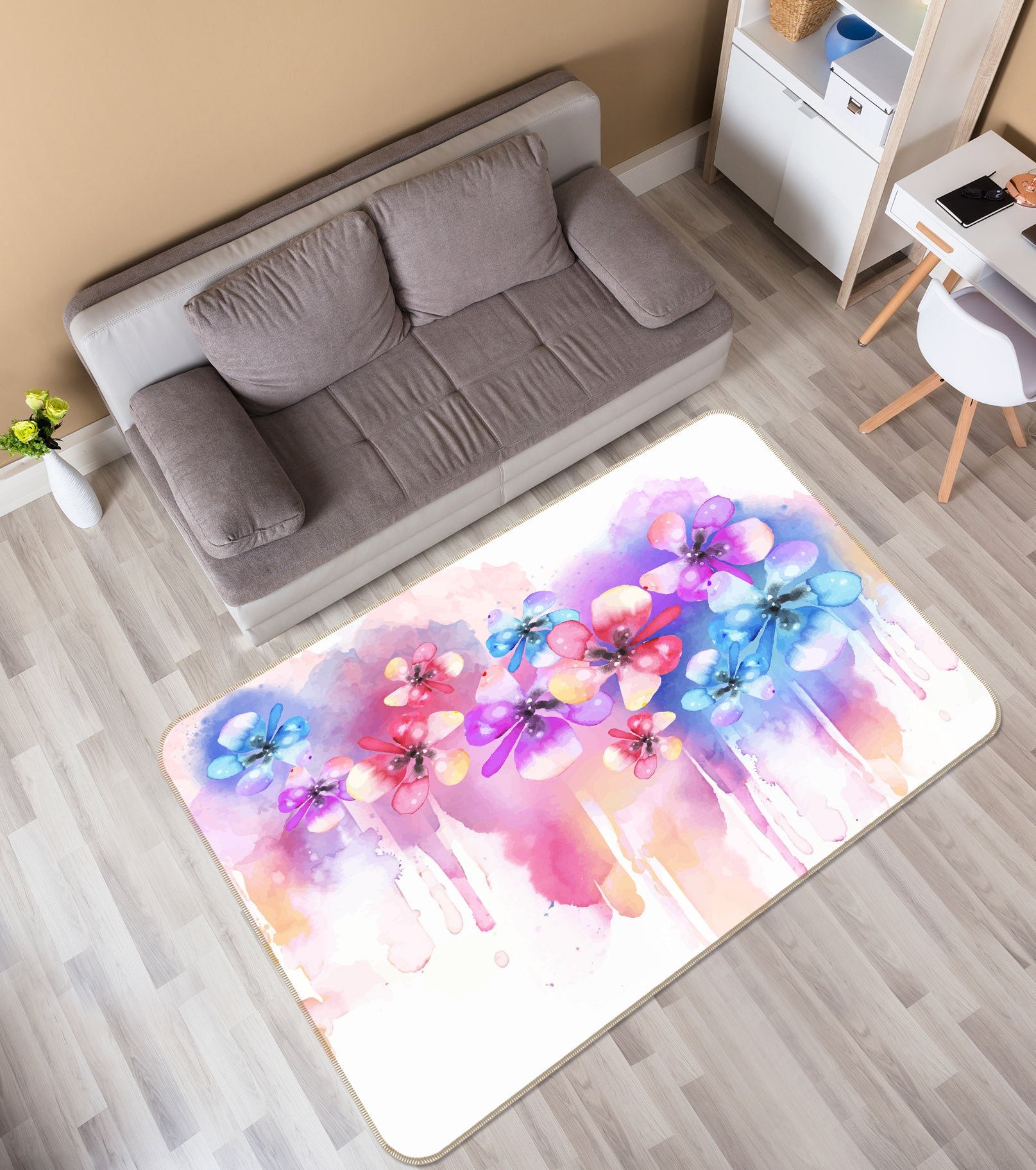 3D Flower 30195 Non Slip Rug Mat