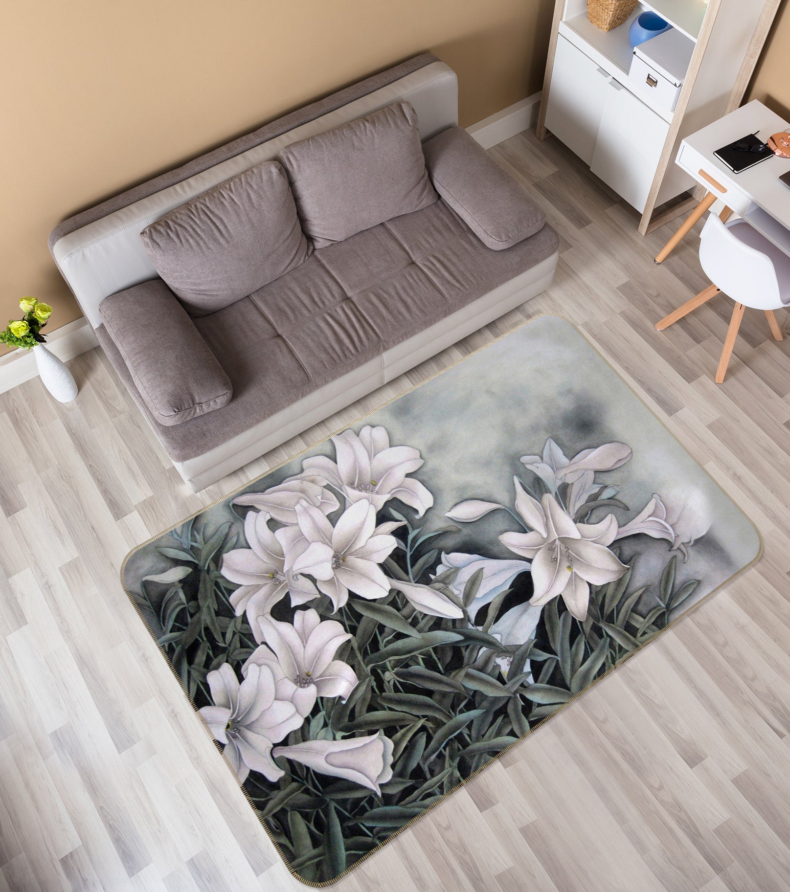 3D Flower Bush 75166 Non Slip Rug Mat